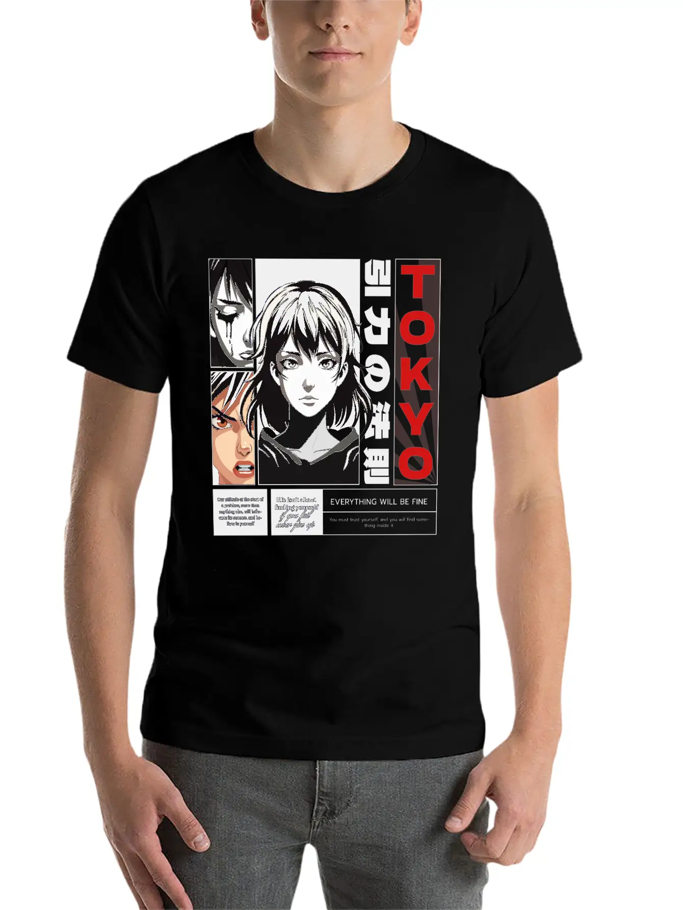 Anime Streetwear Design Unisex Casual T-Shirt – Clean Design For Daily Comfort