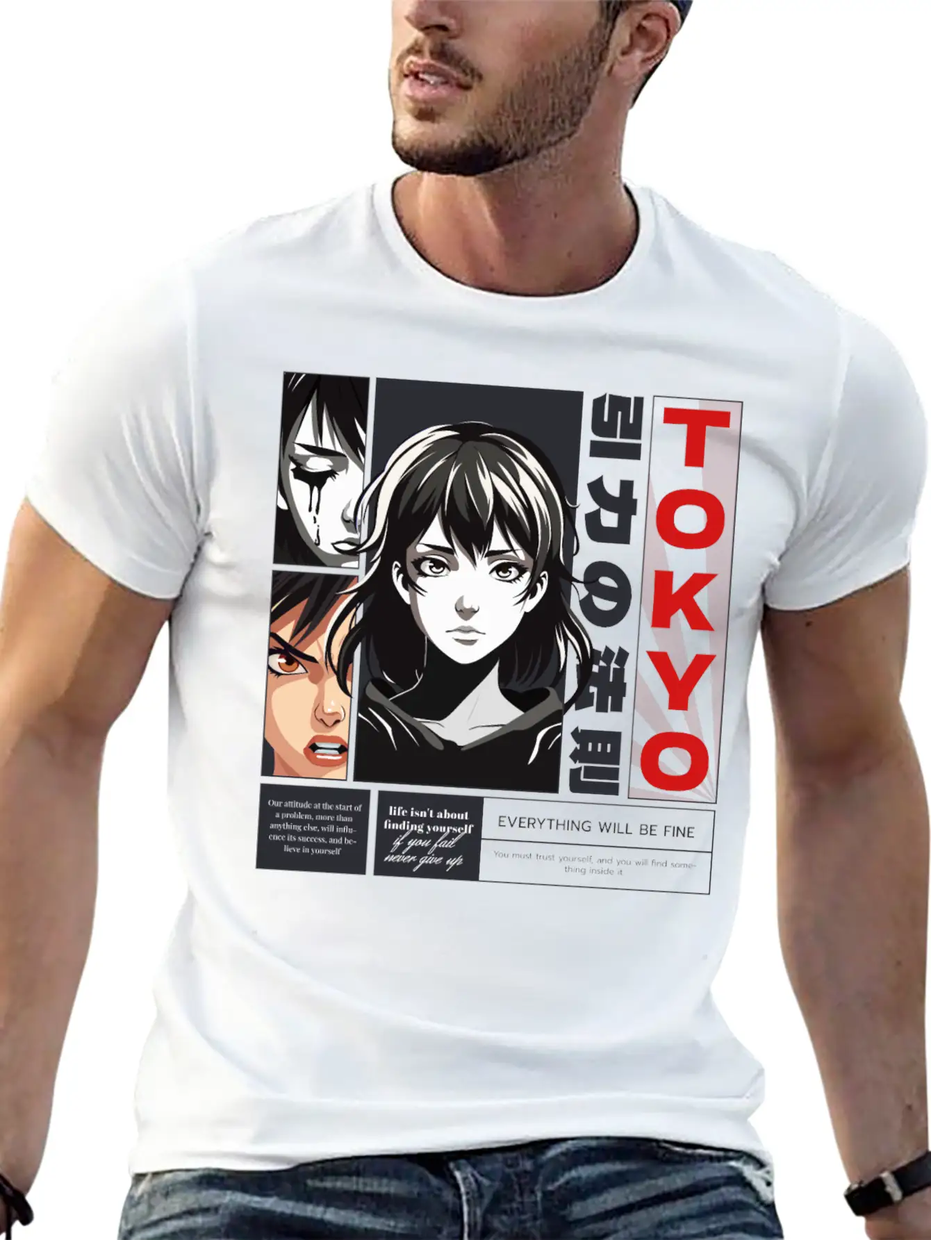 Anime Streetwear Design Unisex Casual T-Shirt – Clean Design For Daily Comfort