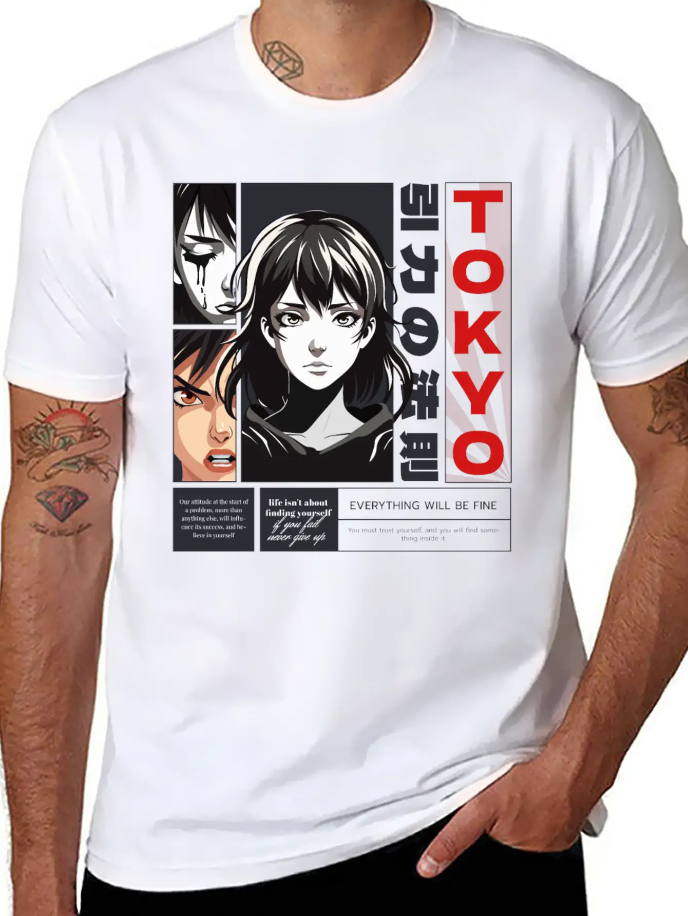 Anime Streetwear Design Unisex Casual T-Shirt – Clean Design For Daily Comfort