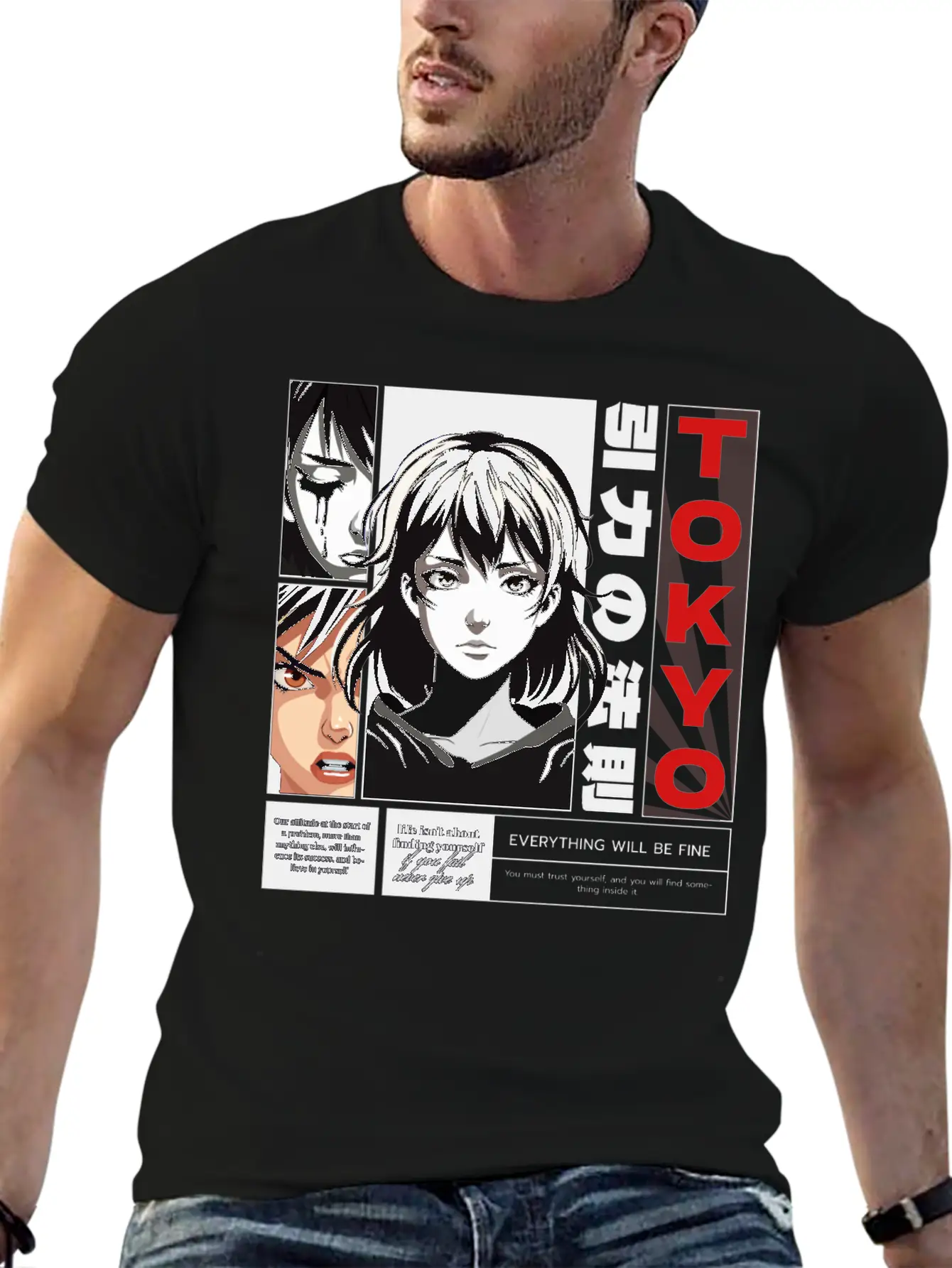 Anime Streetwear Design Unisex Casual T-Shirt – Clean Design For Daily Comfort