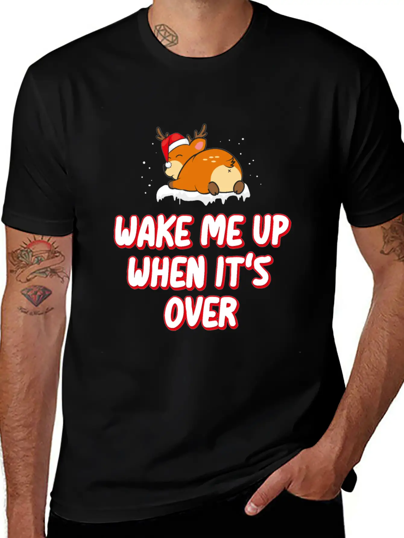 Anti Christmas Haters Funny Sayings Wake Me Up Unisex Casual T-Shirt – Clean Design For Daily Comfort