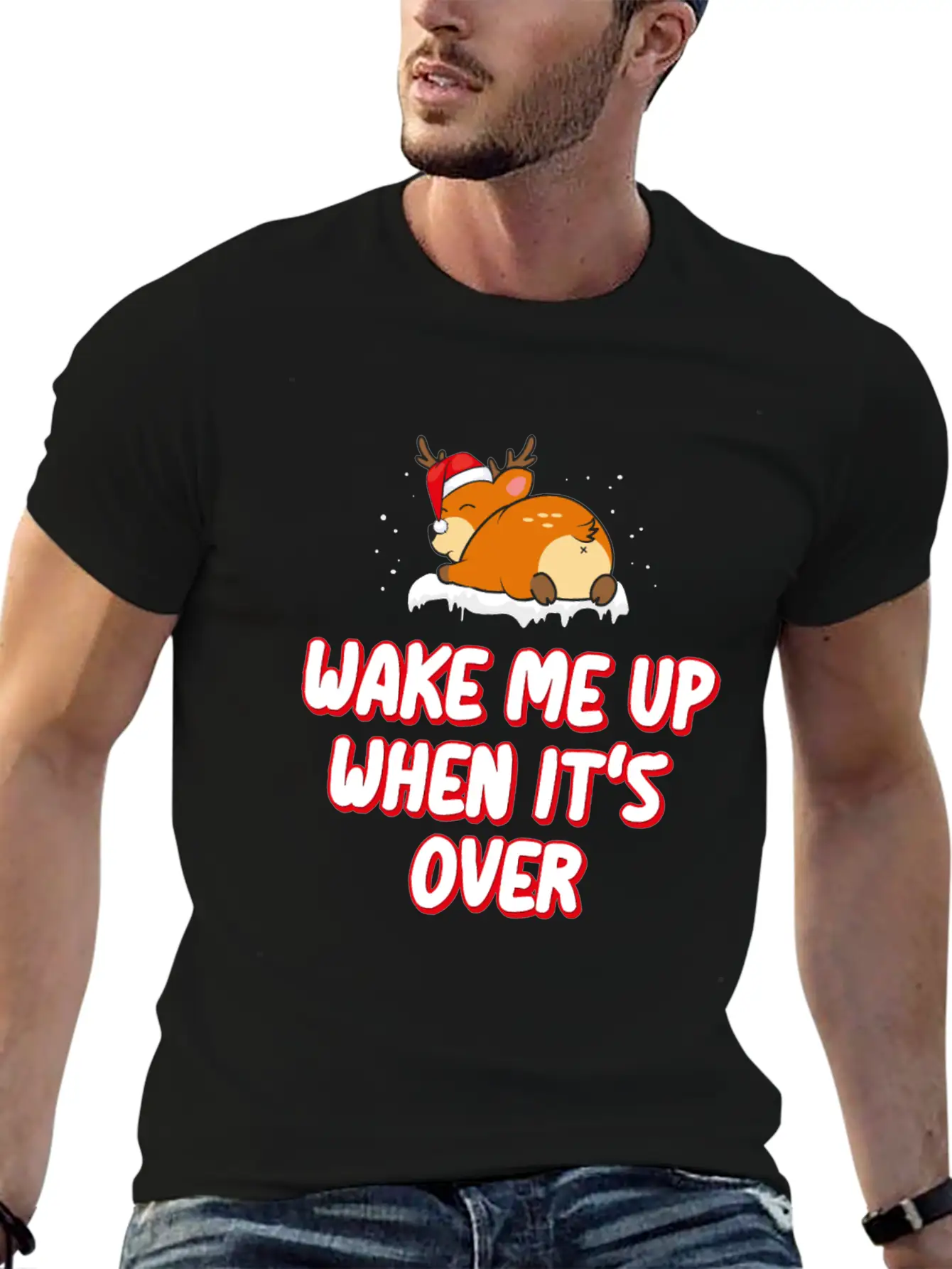 Anti Christmas Haters Funny Sayings Wake Me Up Unisex Casual T-Shirt – Clean Design For Daily Comfort