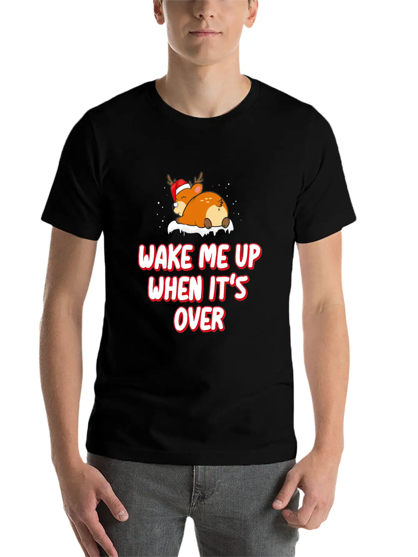 Anti Christmas Haters Funny Sayings Wake Me Up Unisex Casual T-Shirt – Clean Design For Daily Comfort