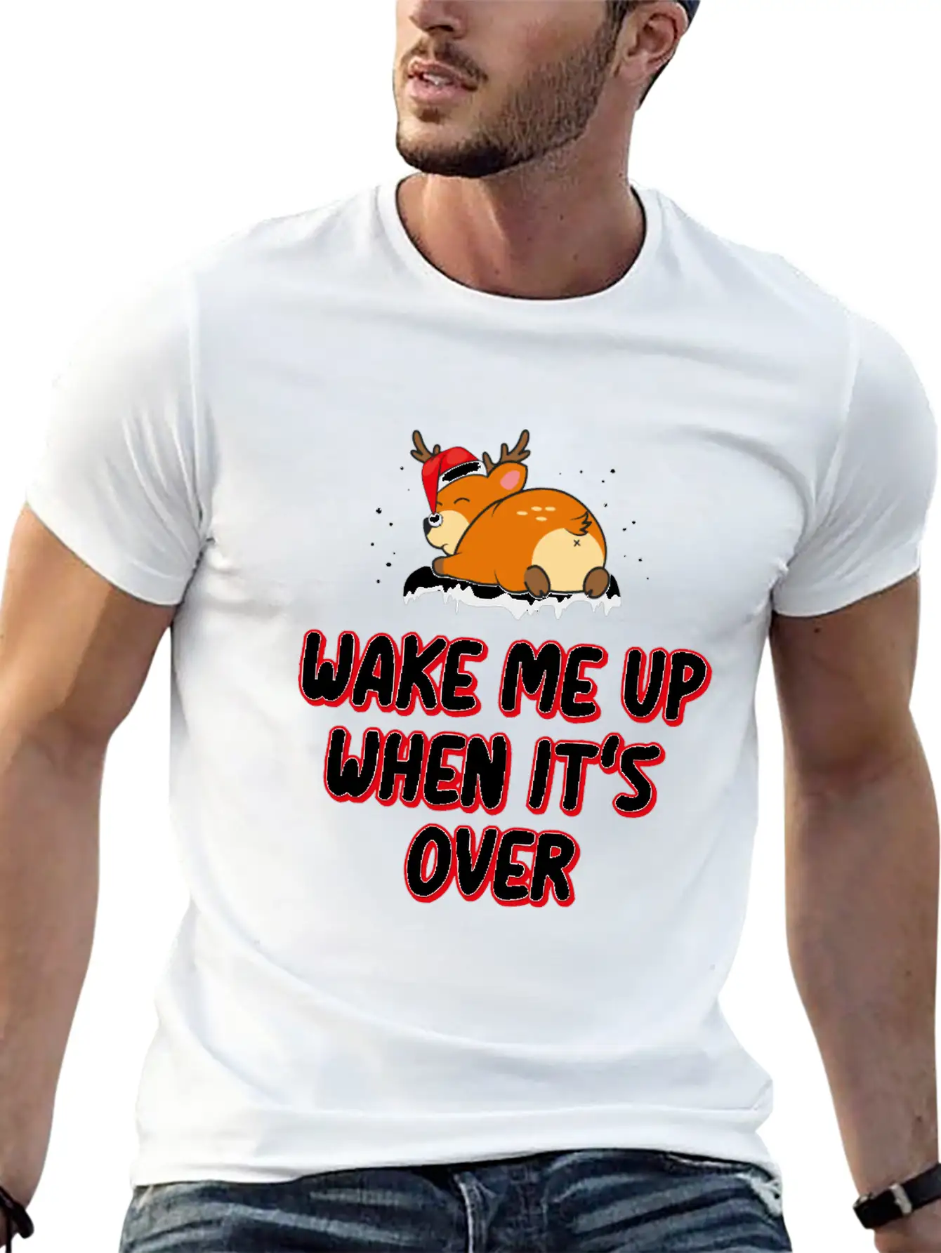 Anti Christmas Haters Funny Sayings Wake Me Up Unisex Casual T-Shirt – Clean Design For Daily Comfort