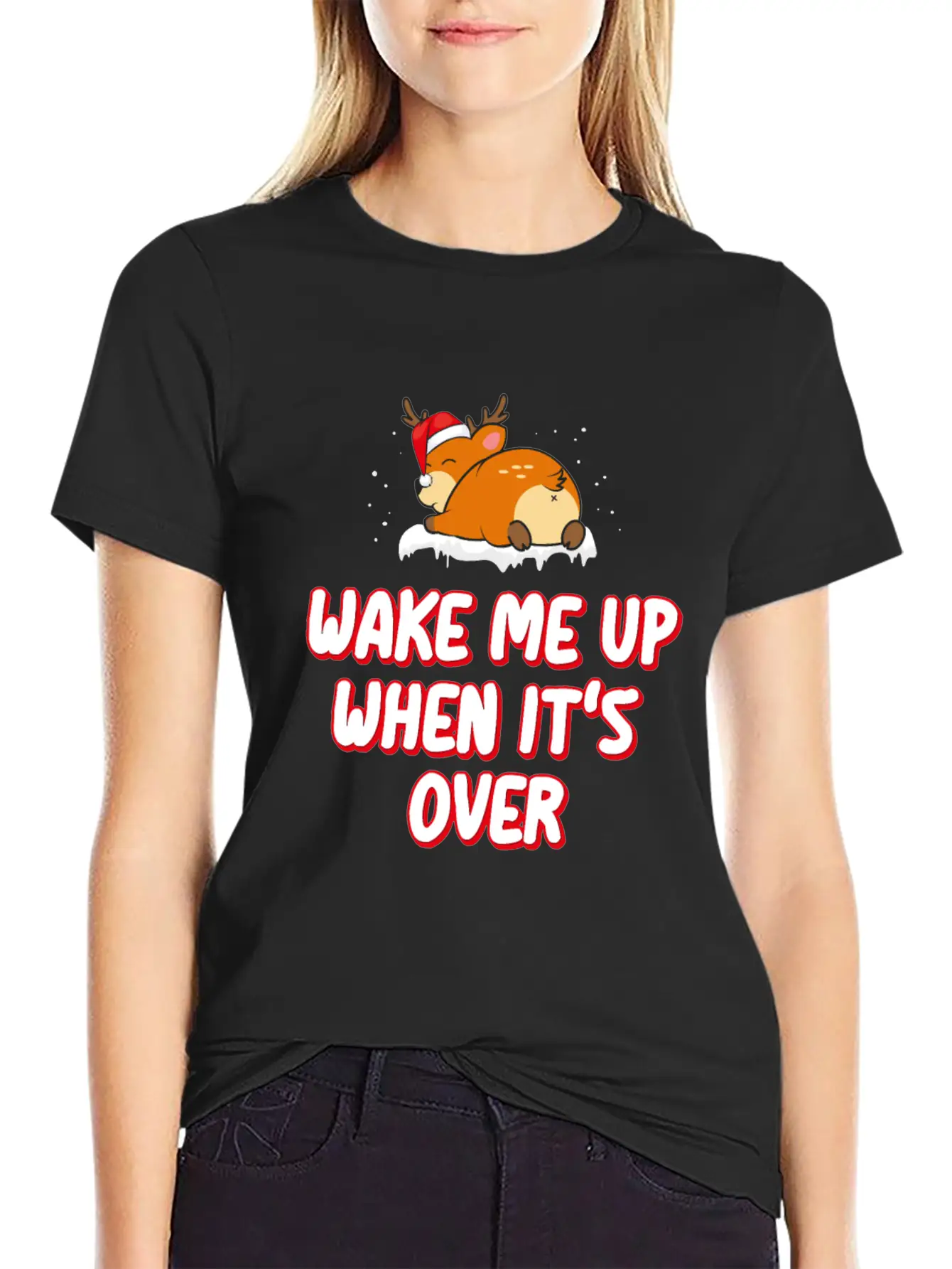 Anti Christmas Haters Funny Sayings Wake Me Up Unisex Casual T-Shirt – Clean Design For Daily Comfort