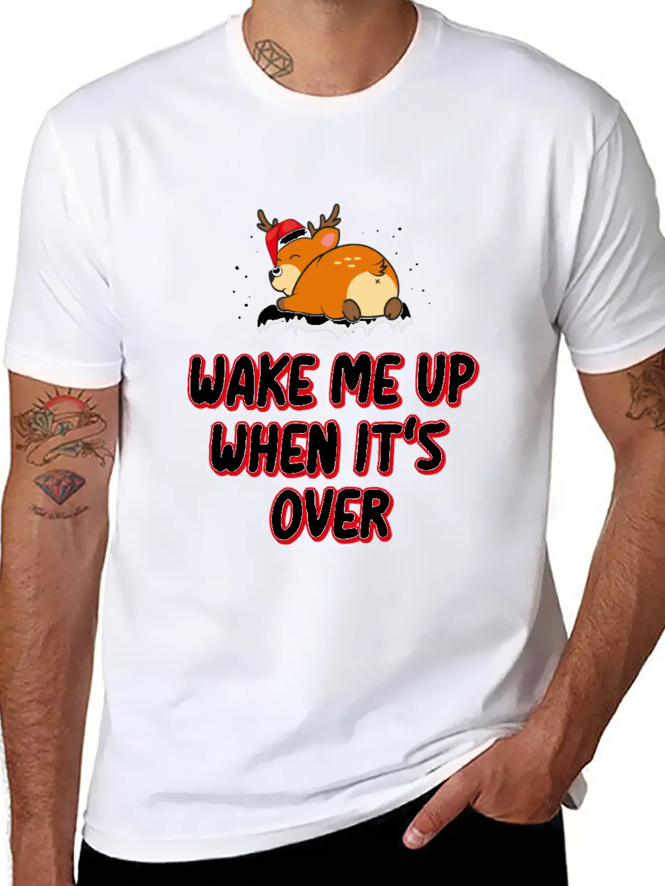 Anti Christmas Haters Funny Sayings Wake Me Up Unisex Casual T-Shirt – Clean Design For Daily Comfort