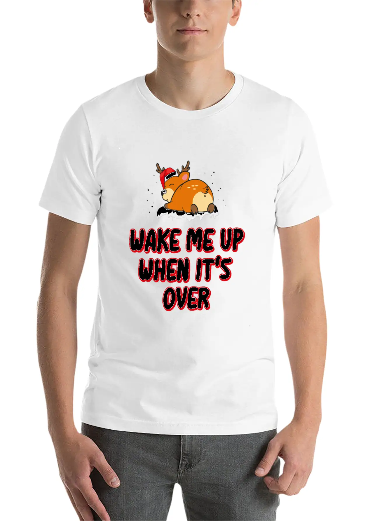 Anti Christmas Haters Funny Sayings Wake Me Up Unisex Casual T-Shirt – Clean Design For Daily Comfort