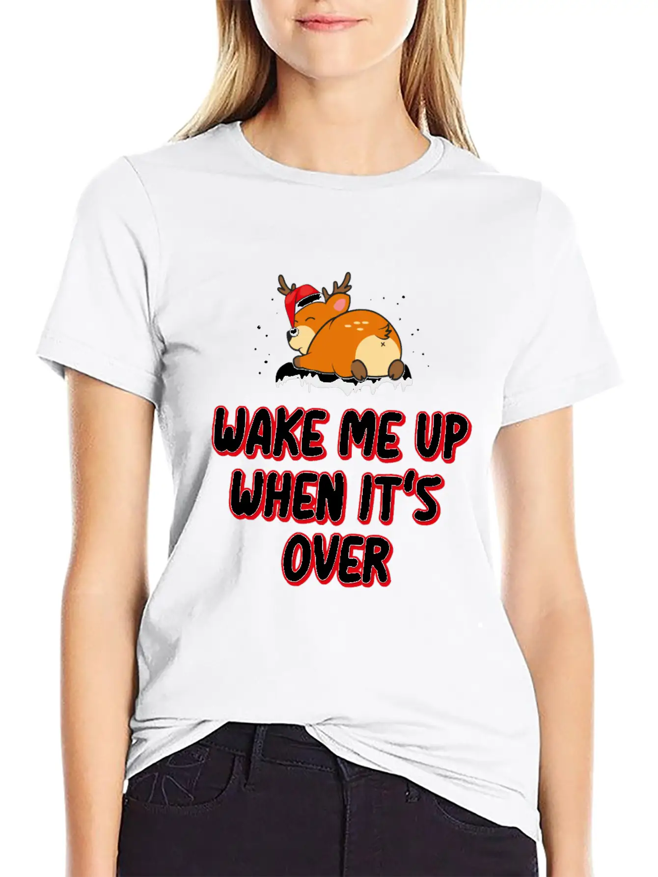 Anti Christmas Haters Funny Sayings Wake Me Up Unisex Casual T-Shirt – Clean Design For Daily Comfort