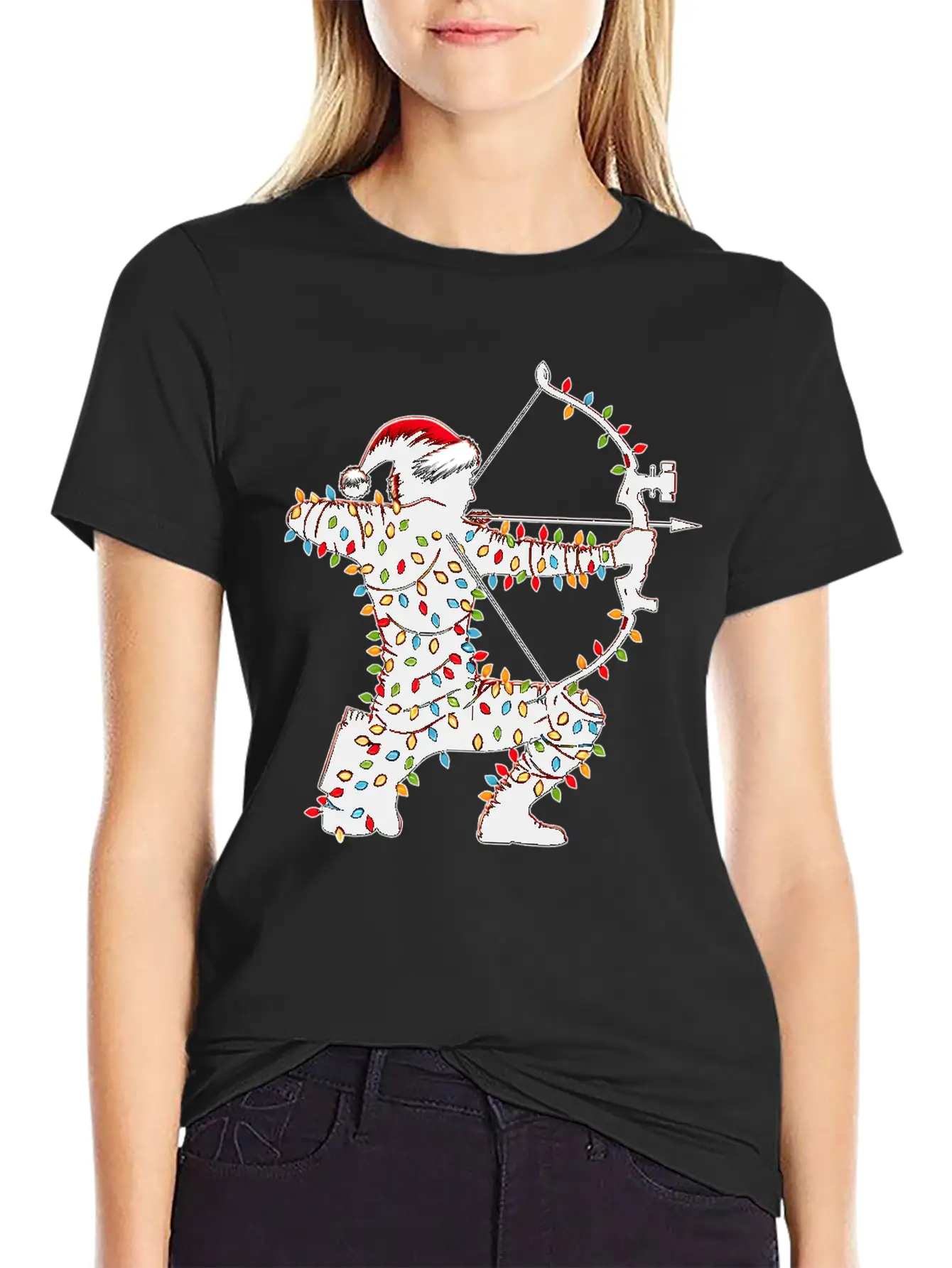 Archer Archery Bow And Arrow Christmas Hat Xmas Unisex Casual T-Shirt – Clean Design For Daily Comfort