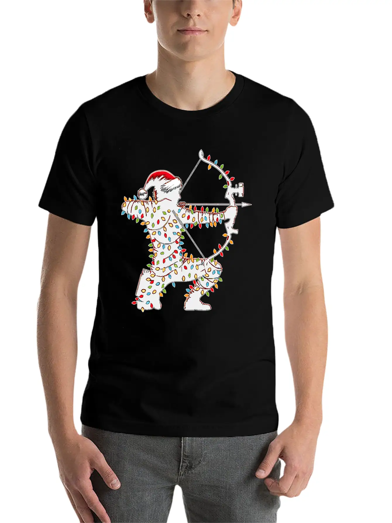 Archer Archery Bow And Arrow Christmas Hat Xmas Unisex Casual T-Shirt – Clean Design For Daily Comfort