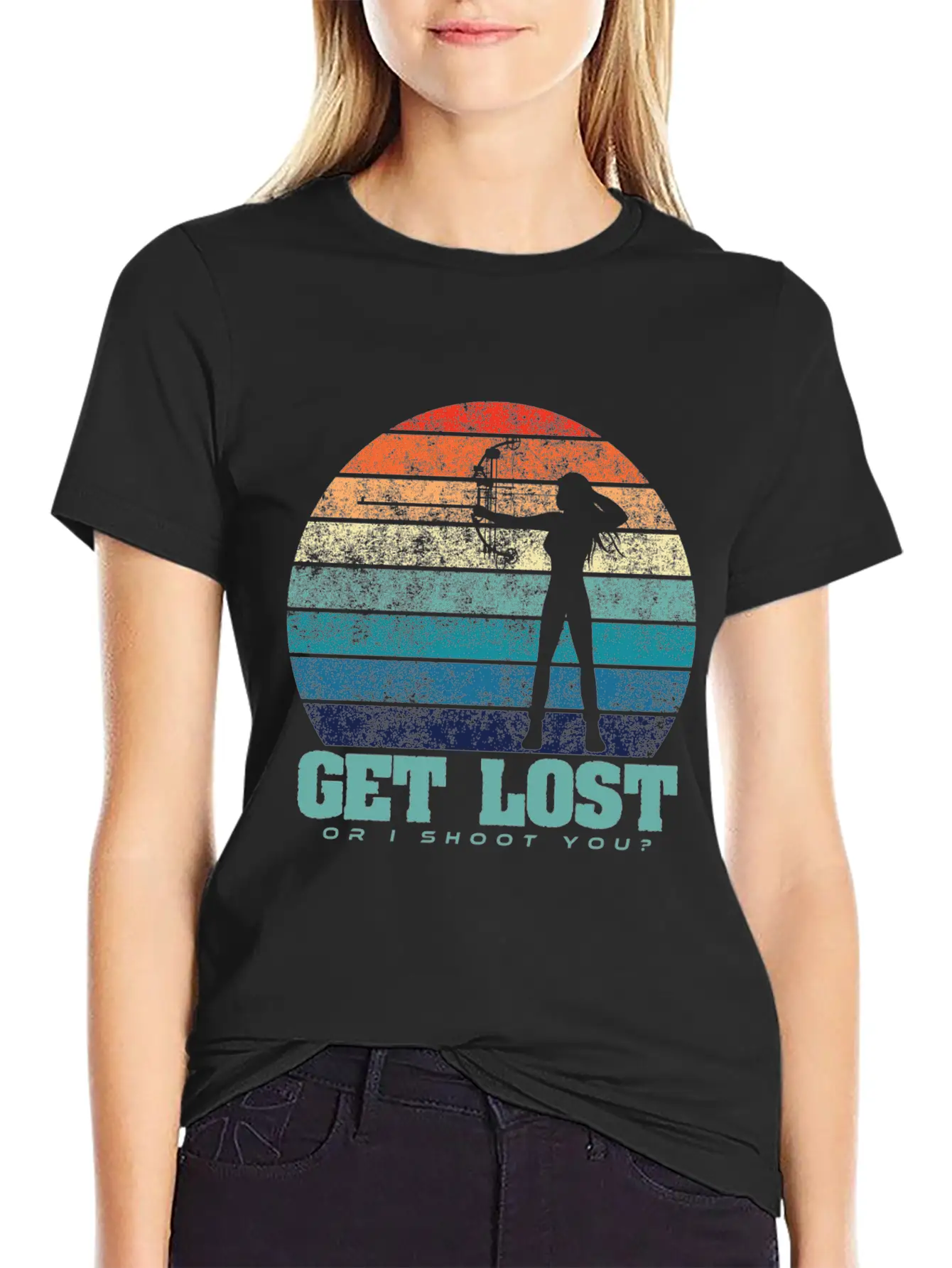Archer Shirt Get Lost Or I Shoot You Archery Hunti Unisex Casual T-Shirt – Clean Design For Daily Comfort