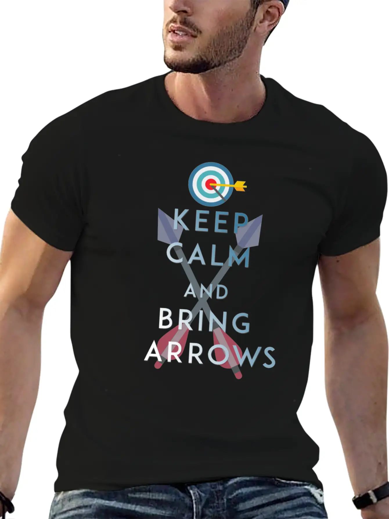 Archery - Keep Calm And Bring Arrows Relaxed Everyday Tee – Lightweight And Durable Cotton