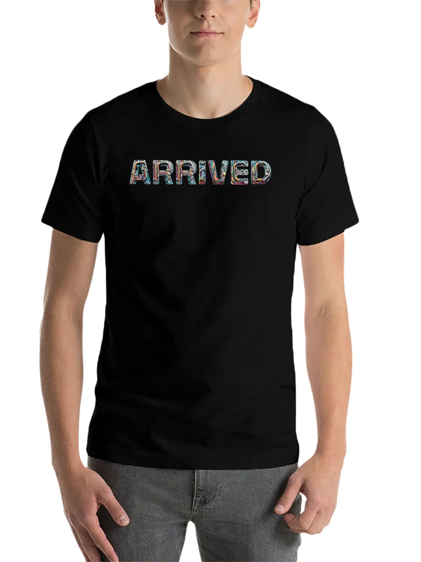 ARRIVED Cyber TextArt Essential Cotton Tee For Daily Outfits – Unisex Style