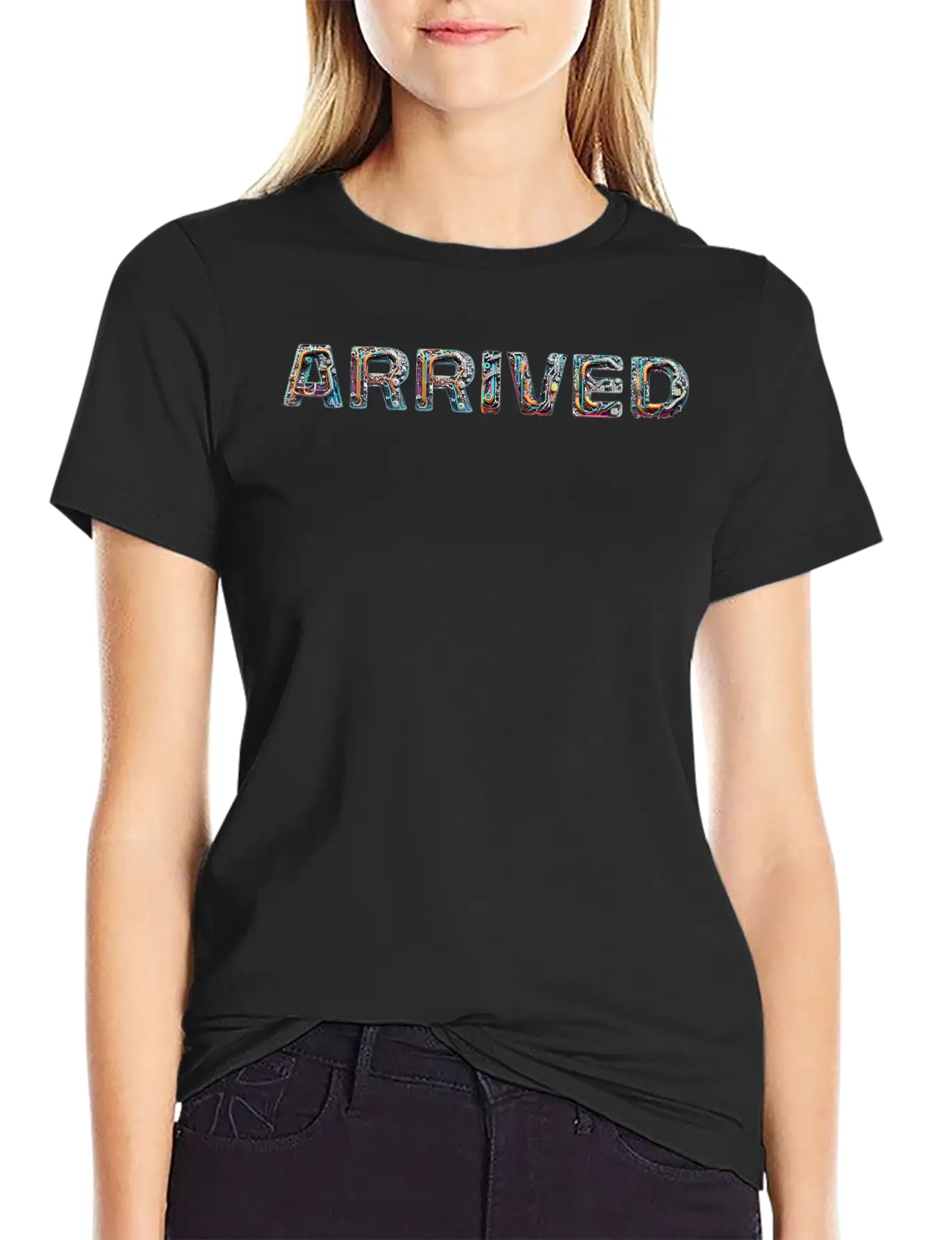 ARRIVED Cyber TextArt Essential Cotton Tee For Daily Outfits – Unisex Style
