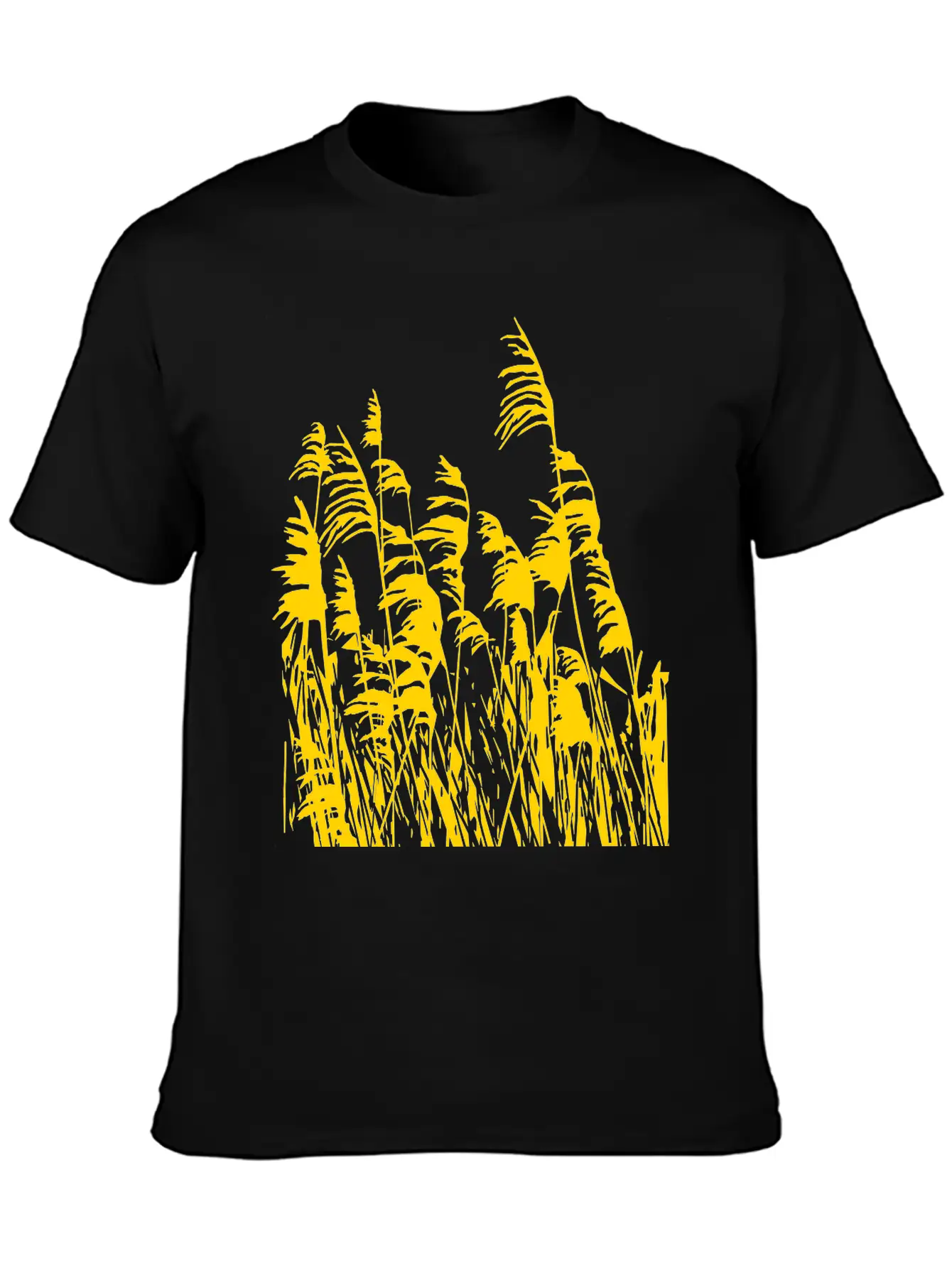 Artistic Gold/silver Metalic Reed Grass Nature Lightweight Cotton T-Shirt – Daily Comfort Graphic Shirt