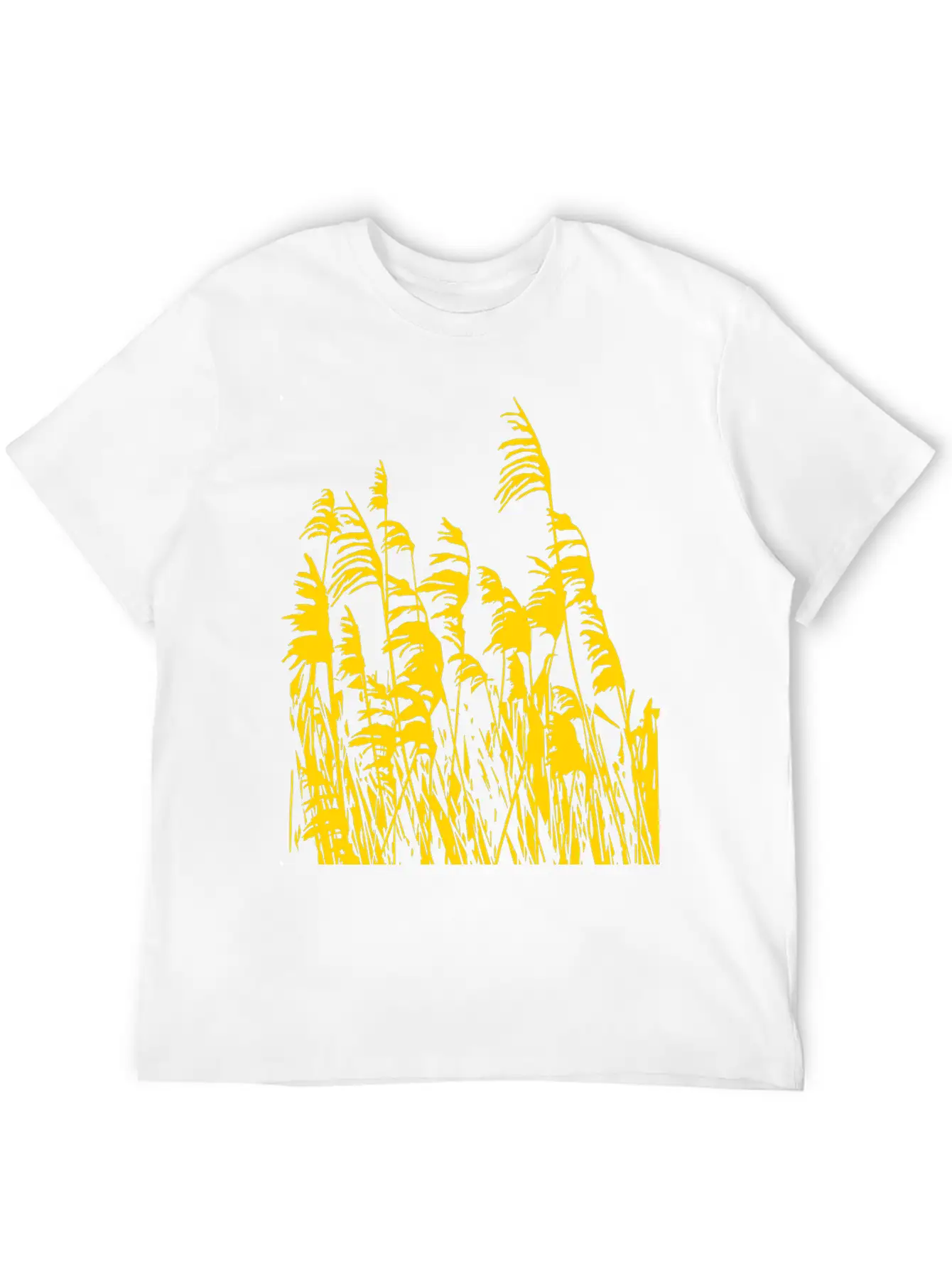 Artistic Gold/silver Metalic Reed Grass Nature Lightweight Cotton T-Shirt – Daily Comfort Graphic Shirt