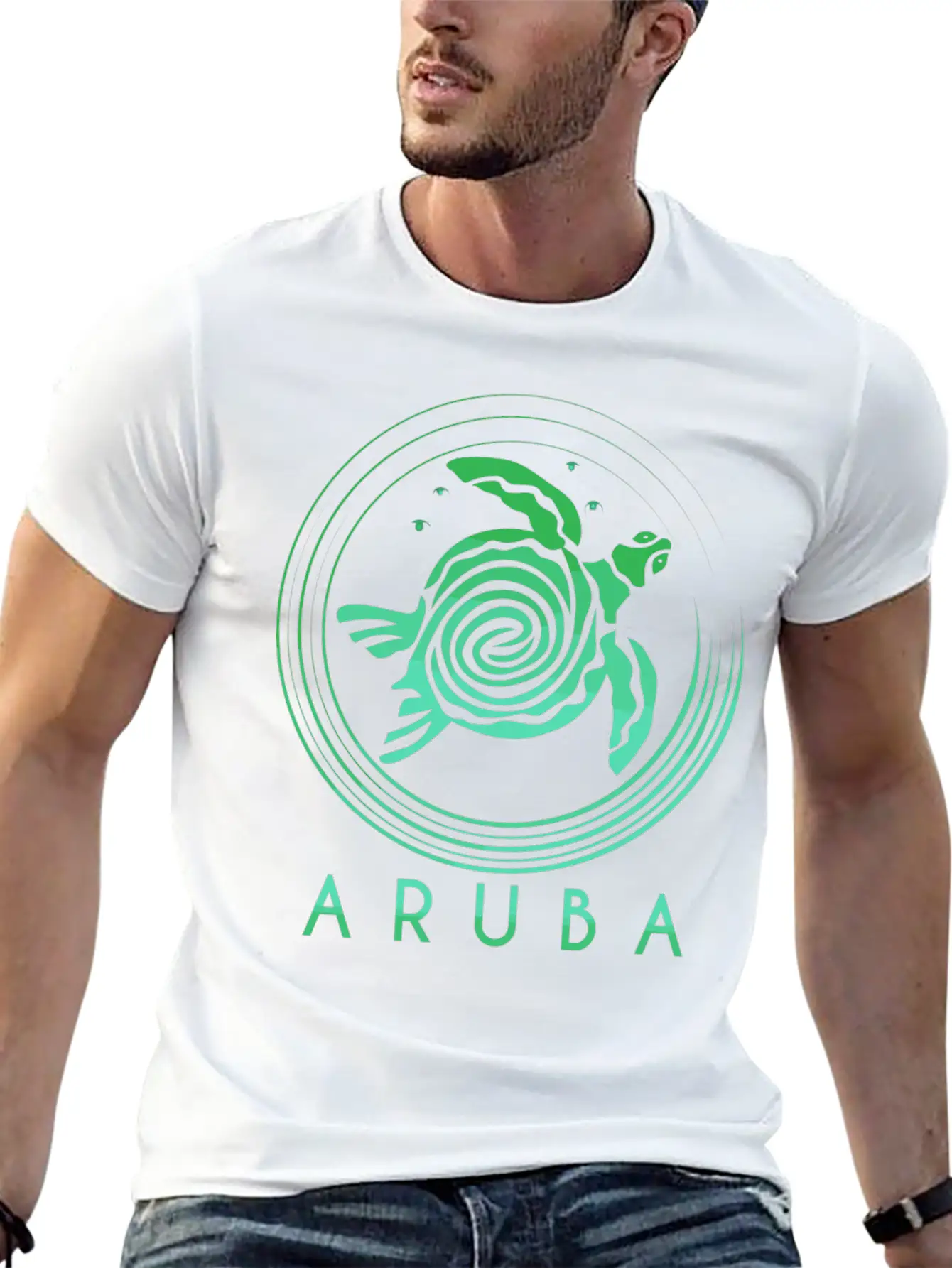 Aruba Tribal Turtle Classic Fit Graphic Tee For Daily Comfort – Unisex Cotton Shirt