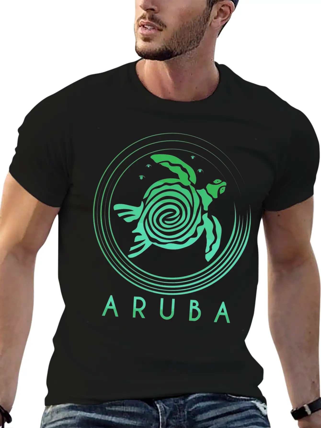 Aruba Tribal Turtle Classic Fit Graphic Tee For Daily Comfort – Unisex Cotton Shirt