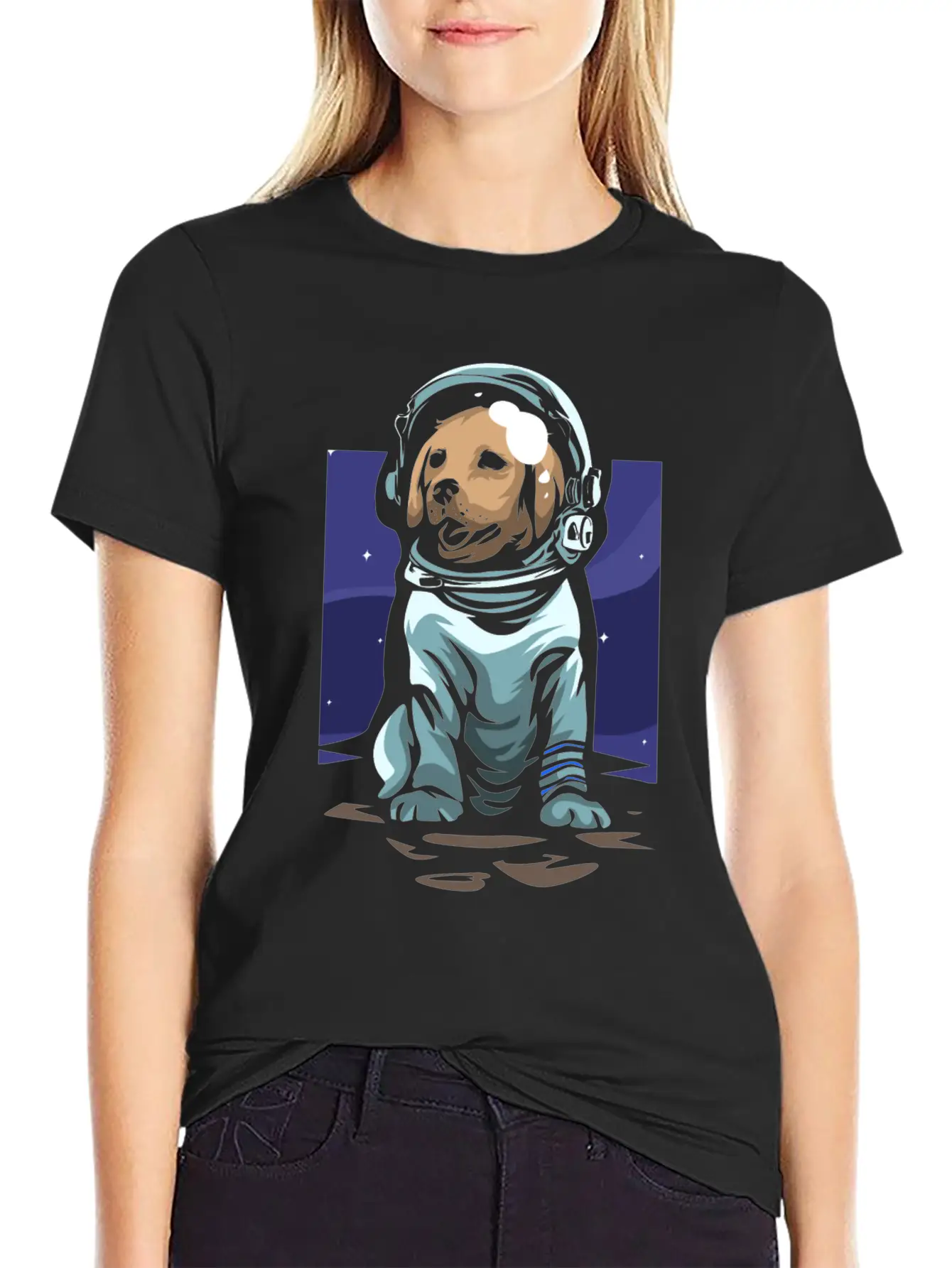 Astronaut Dog Basic Graphic T-Shirt – Daily Comfort In Soft Cotton