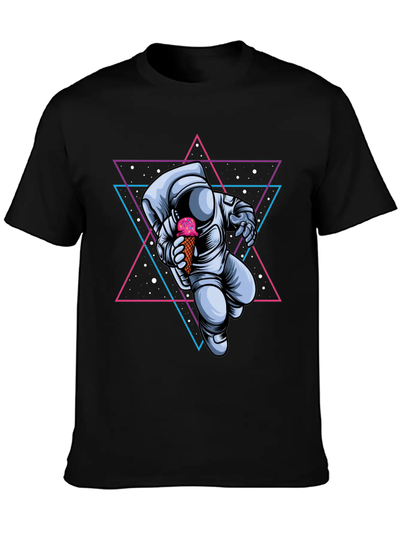Astronaut Ice Cream Lovers Lightweight Cotton T-Shirt – Daily Comfort Graphic Shirt