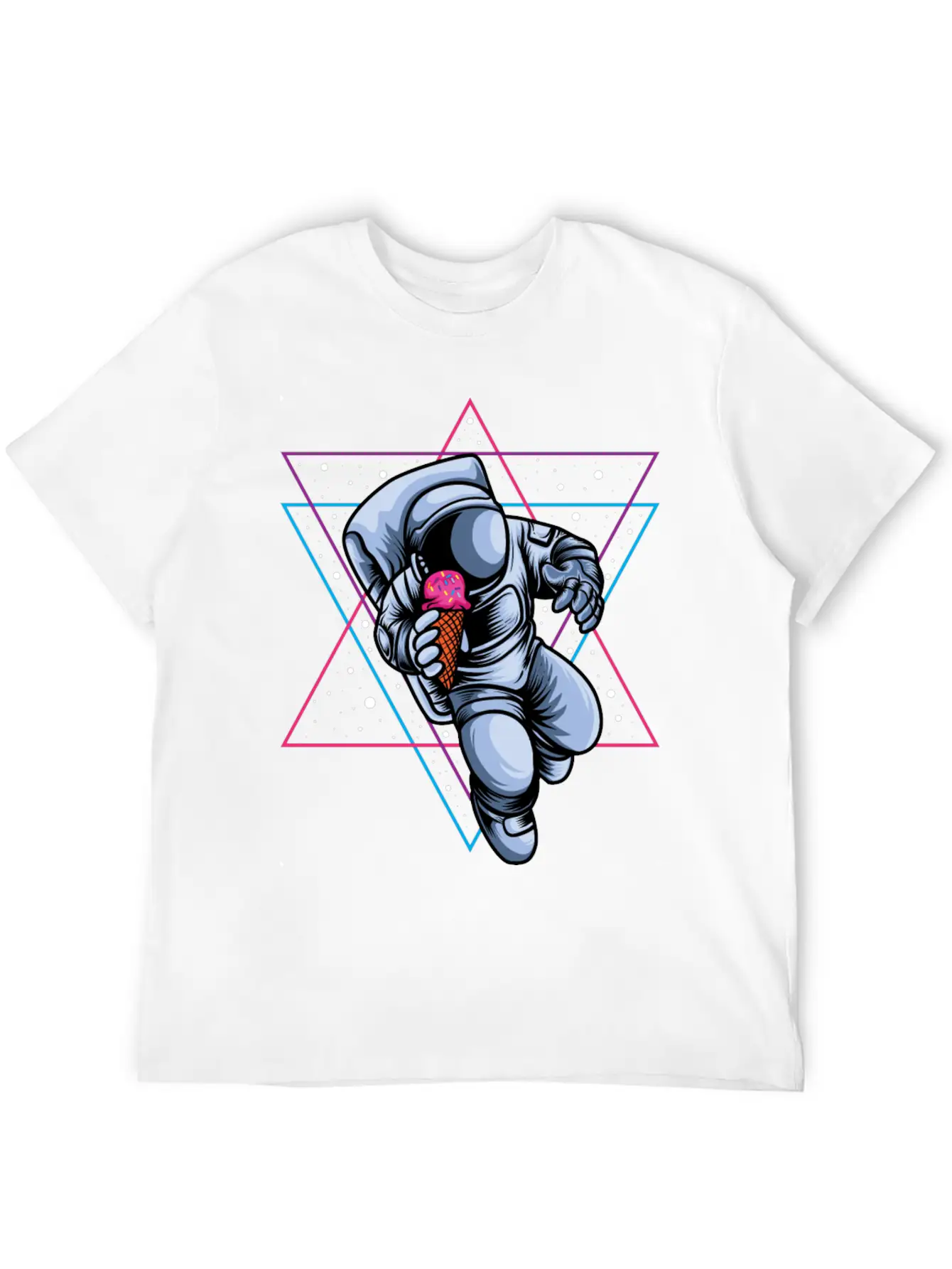 Astronaut Ice Cream Lovers Lightweight Cotton T-Shirt – Daily Comfort Graphic Shirt