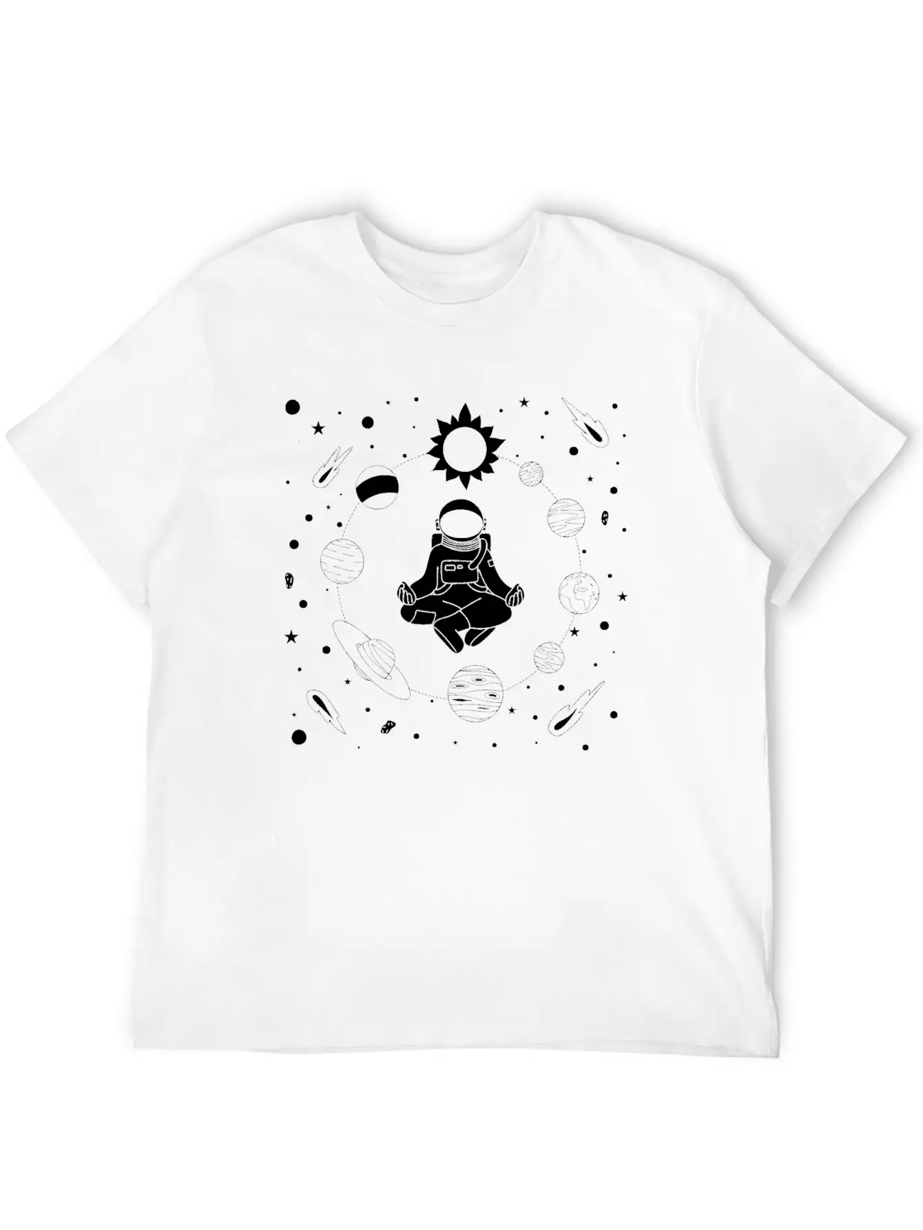 Astronaut Meditation Unisex Casual T-Shirt – Clean Design For Daily Comfort