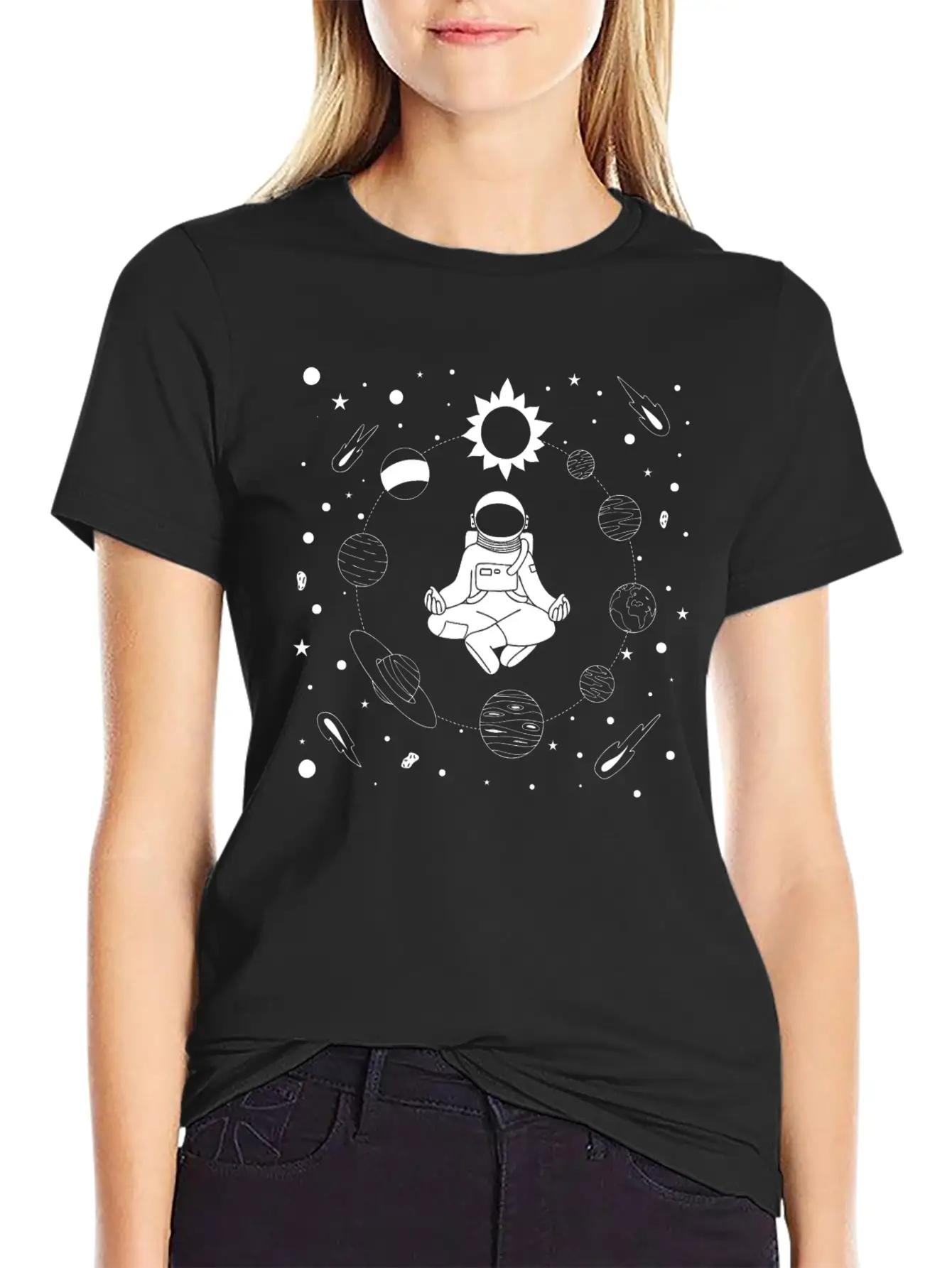 Astronaut Meditation Unisex Casual T-Shirt – Clean Design For Daily Comfort