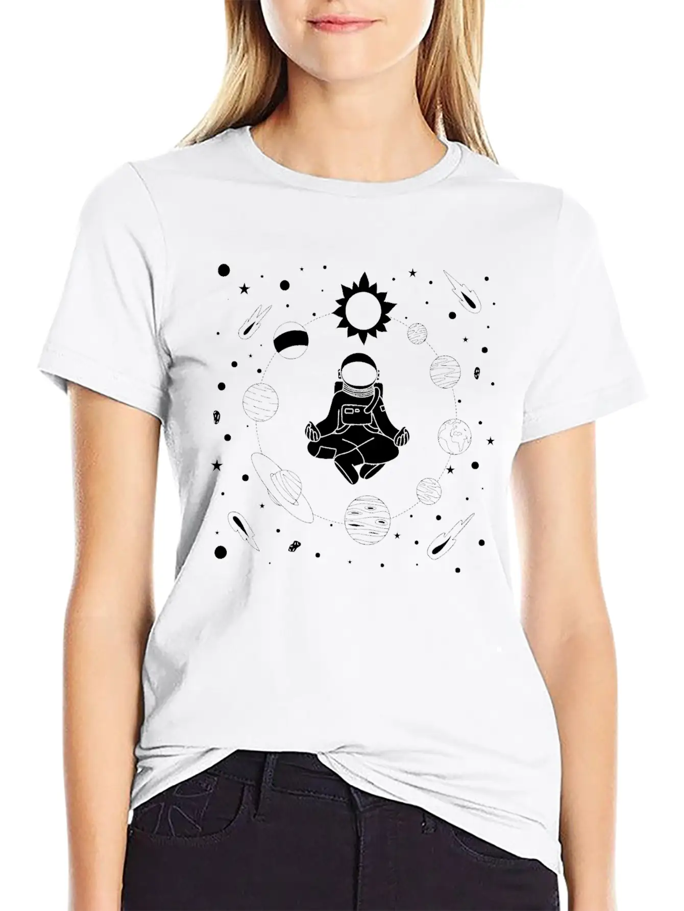 Astronaut Meditation Unisex Casual T-Shirt – Clean Design For Daily Comfort