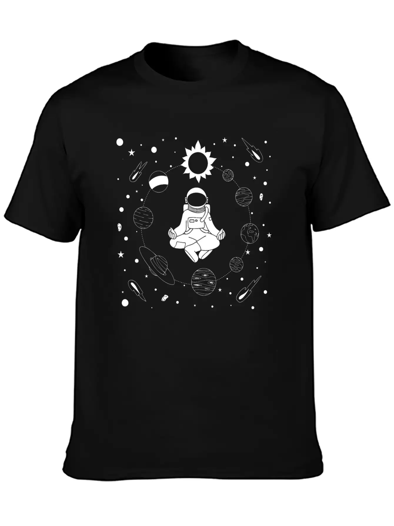 Astronaut Meditation Unisex Casual T-Shirt – Clean Design For Daily Comfort