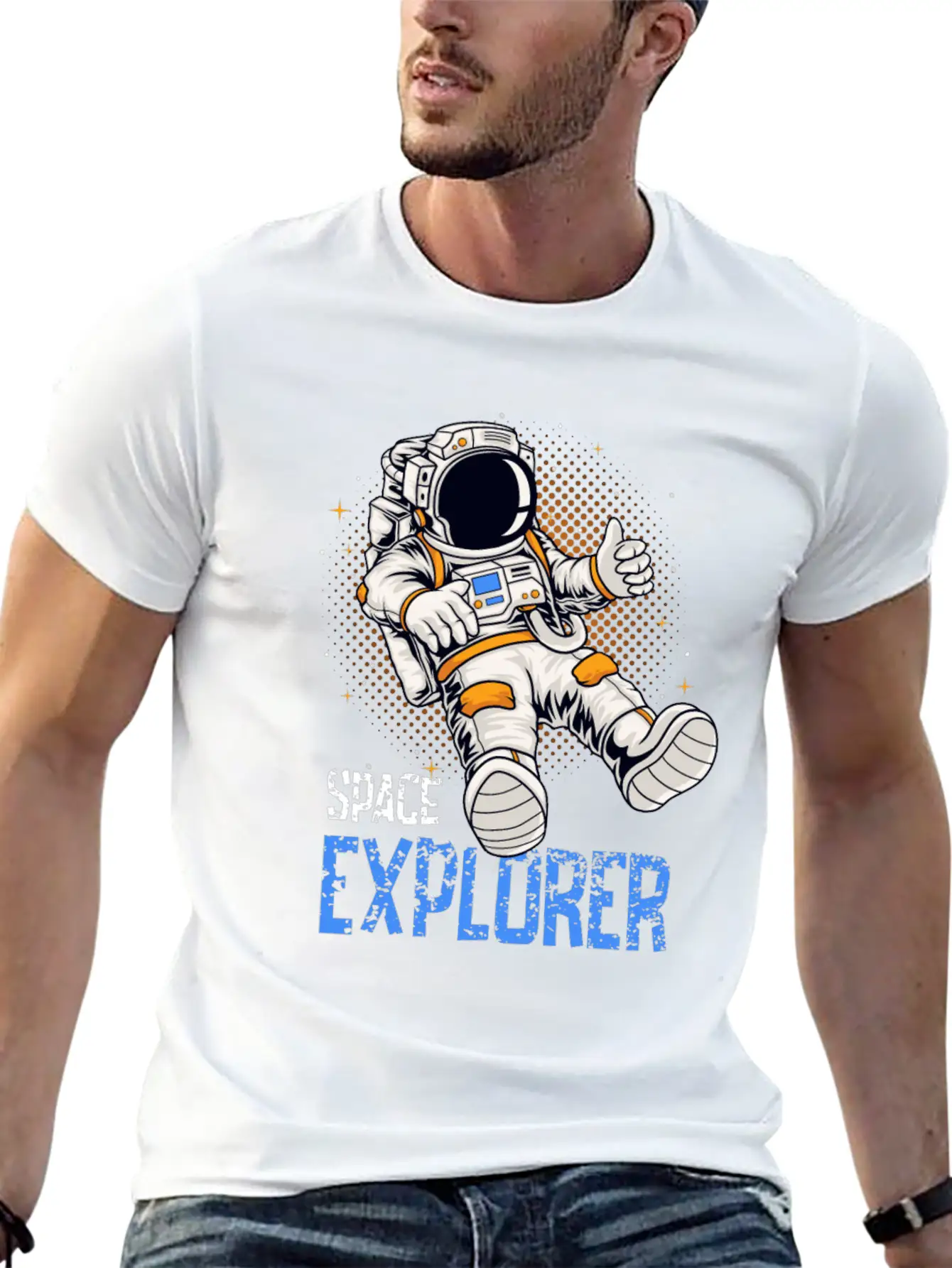 Astronaut Space Explorer Lightweight Cotton T-Shirt – Daily Comfort Graphic Shirt
