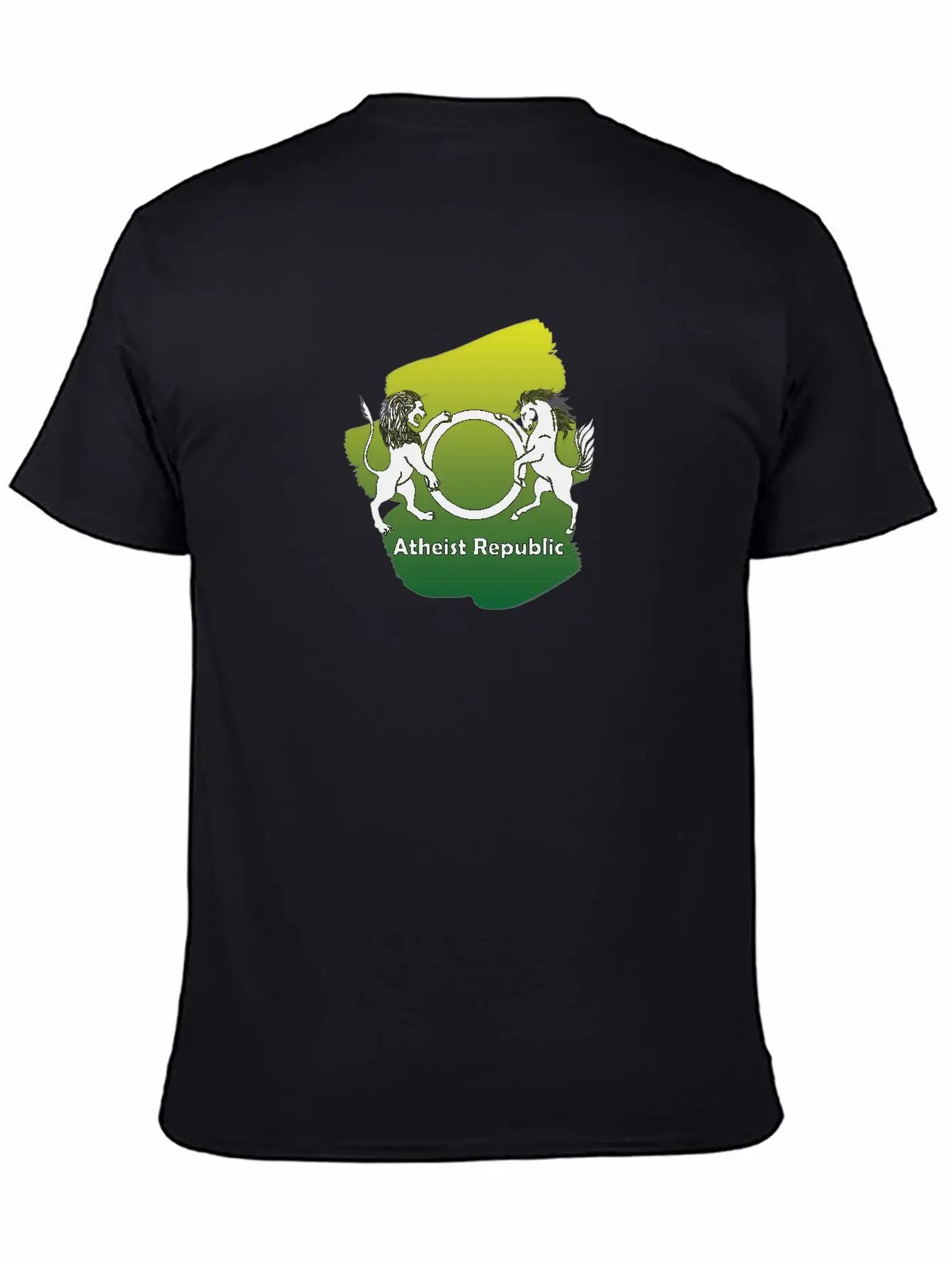 Atheist Republic Logo - Yellow & Green Paint Classic Fit Graphic Tee For Daily Comfort – Unisex Cotton Shirt