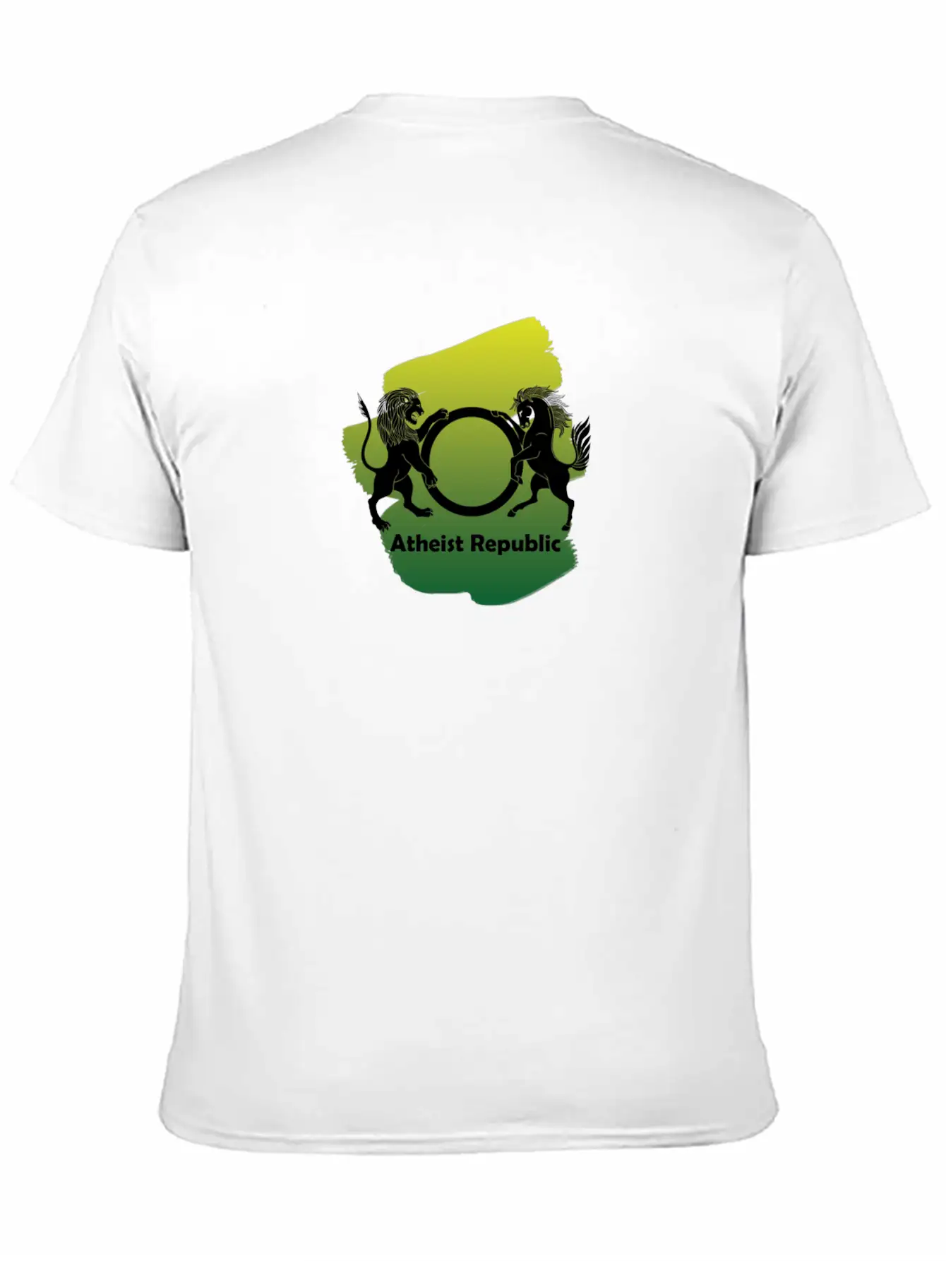 Atheist Republic Logo - Yellow & Green Paint Classic Fit Graphic Tee For Daily Comfort – Unisex Cotton Shirt