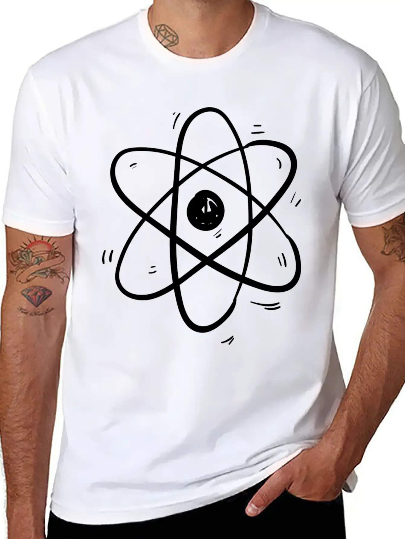 Atom Model Cosmos Particle Theory Physics All Modern Fit Casual T-Shirt ��� Clean And Versatile Design