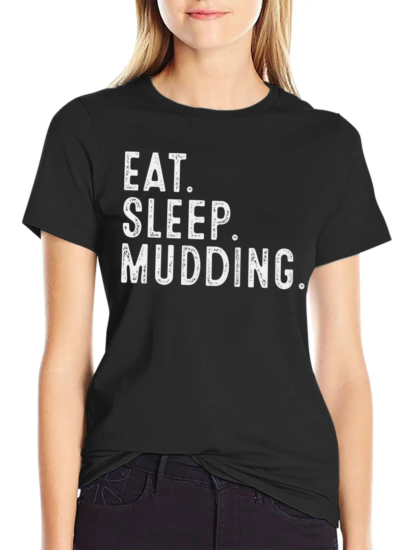 Atv Riding Eat Sleep Mudding T-Shirts Lightweight Cotton T-Shirt – Daily Comfort Graphic Shirt