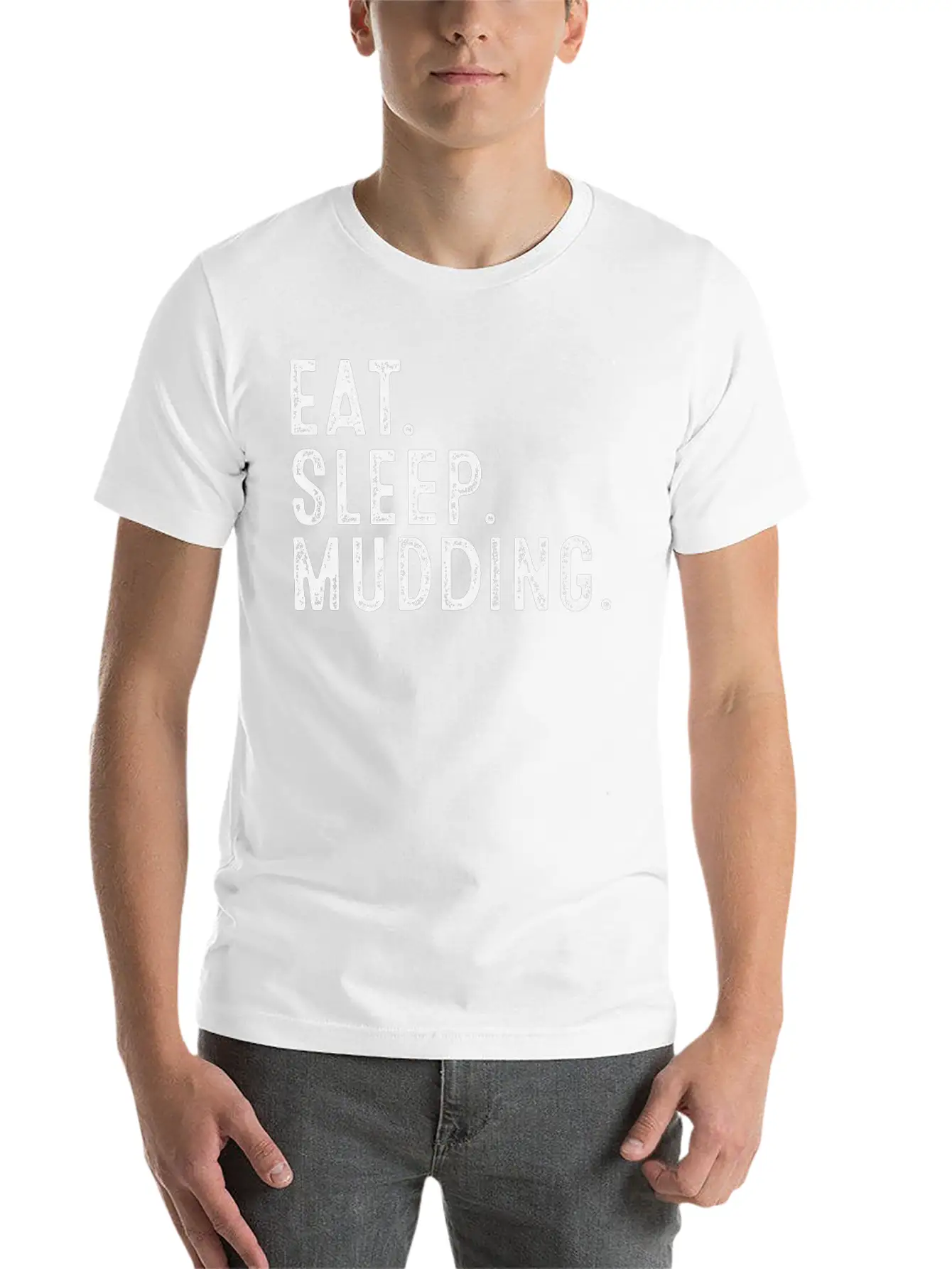 Atv Riding Eat Sleep Mudding T-Shirts Lightweight Cotton T-Shirt – Daily Comfort Graphic Shirt