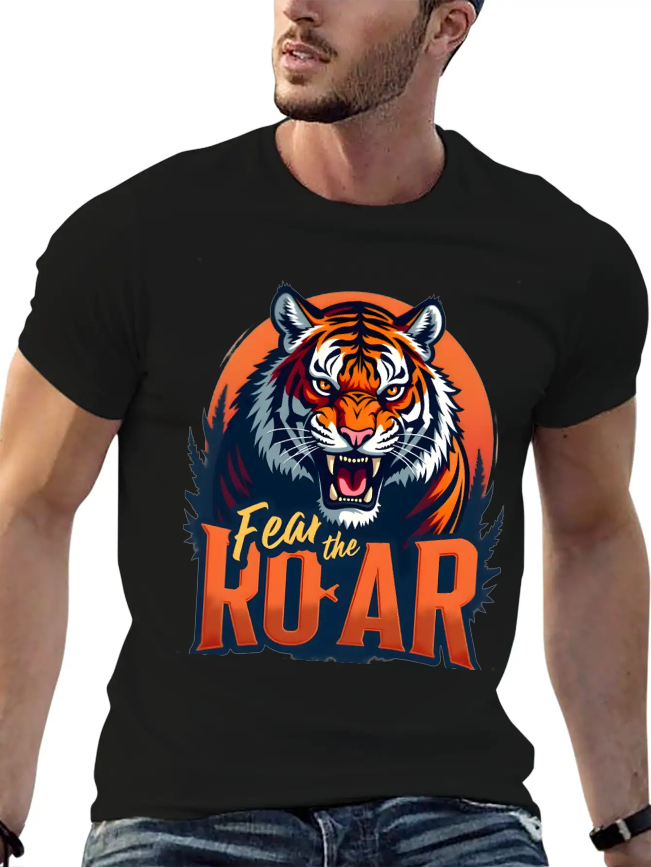Auburn Tiger Fear The Roar Lightweight Cotton T-Shirt – Daily Comfort Graphic Shirt