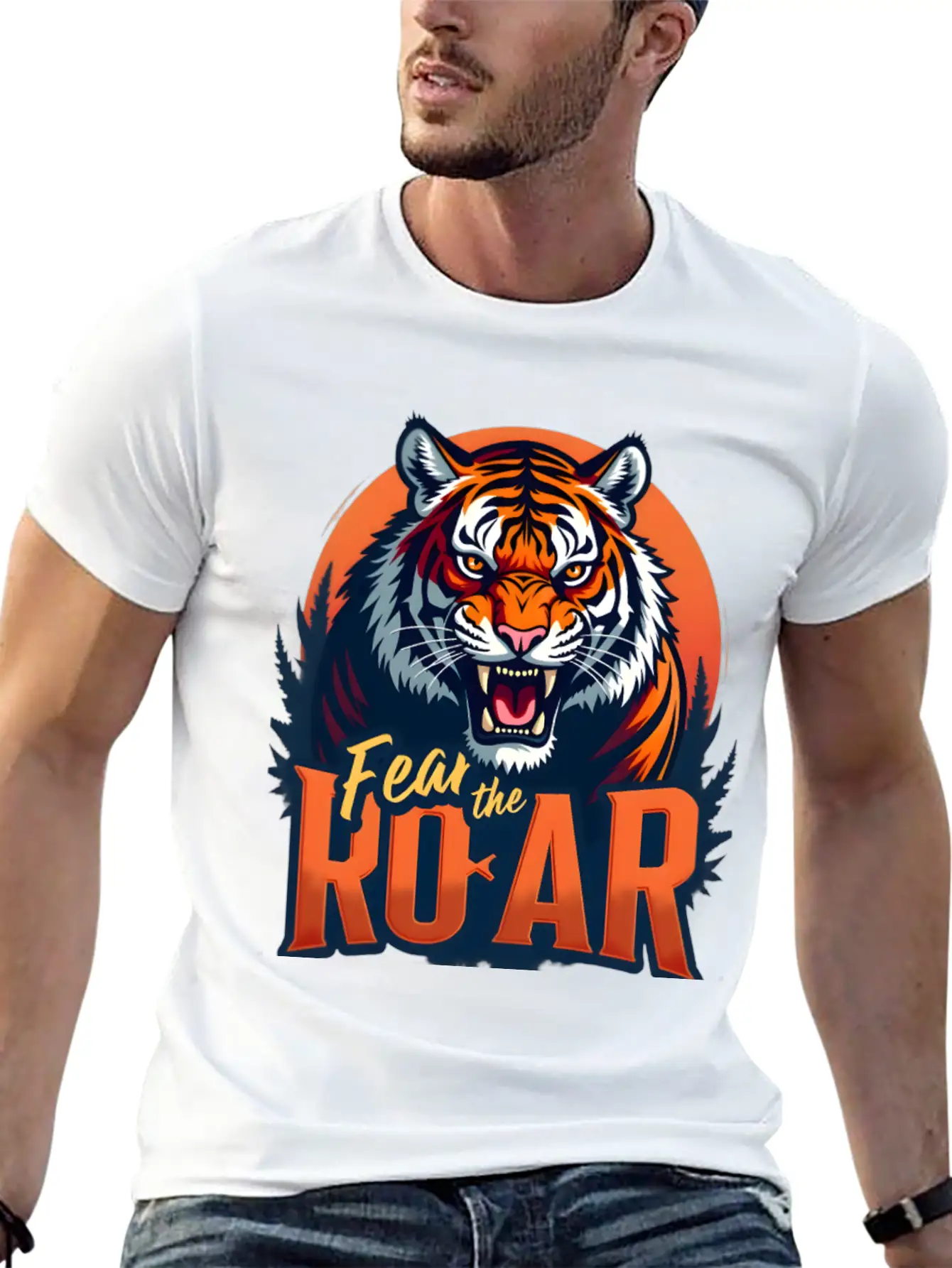 Auburn Tiger Fear The Roar Lightweight Cotton T-Shirt – Daily Comfort Graphic Shirt