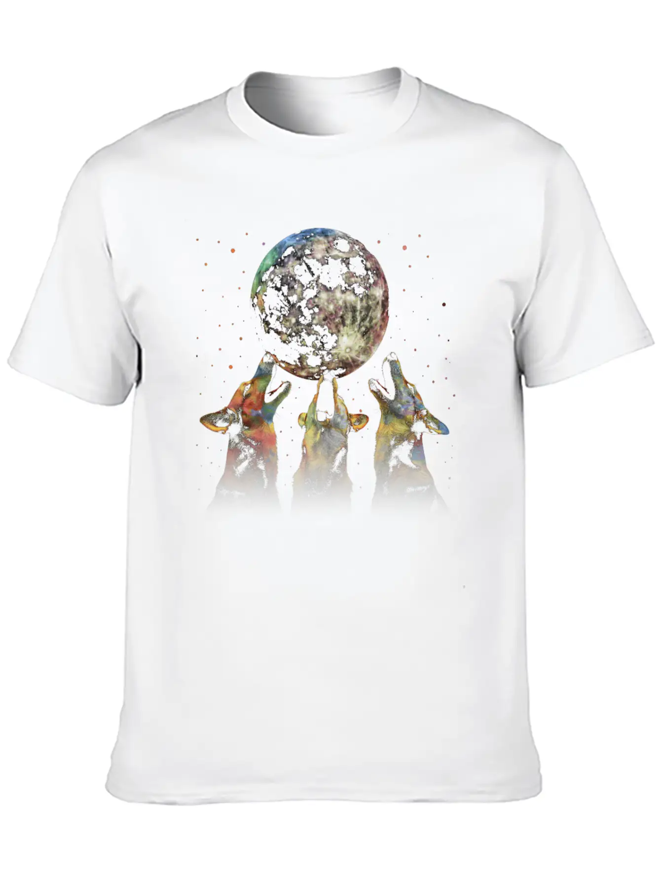 Australian Cattle Dog Dog Howling Moon Essential Cotton Tee For Daily Outfits – Unisex Style