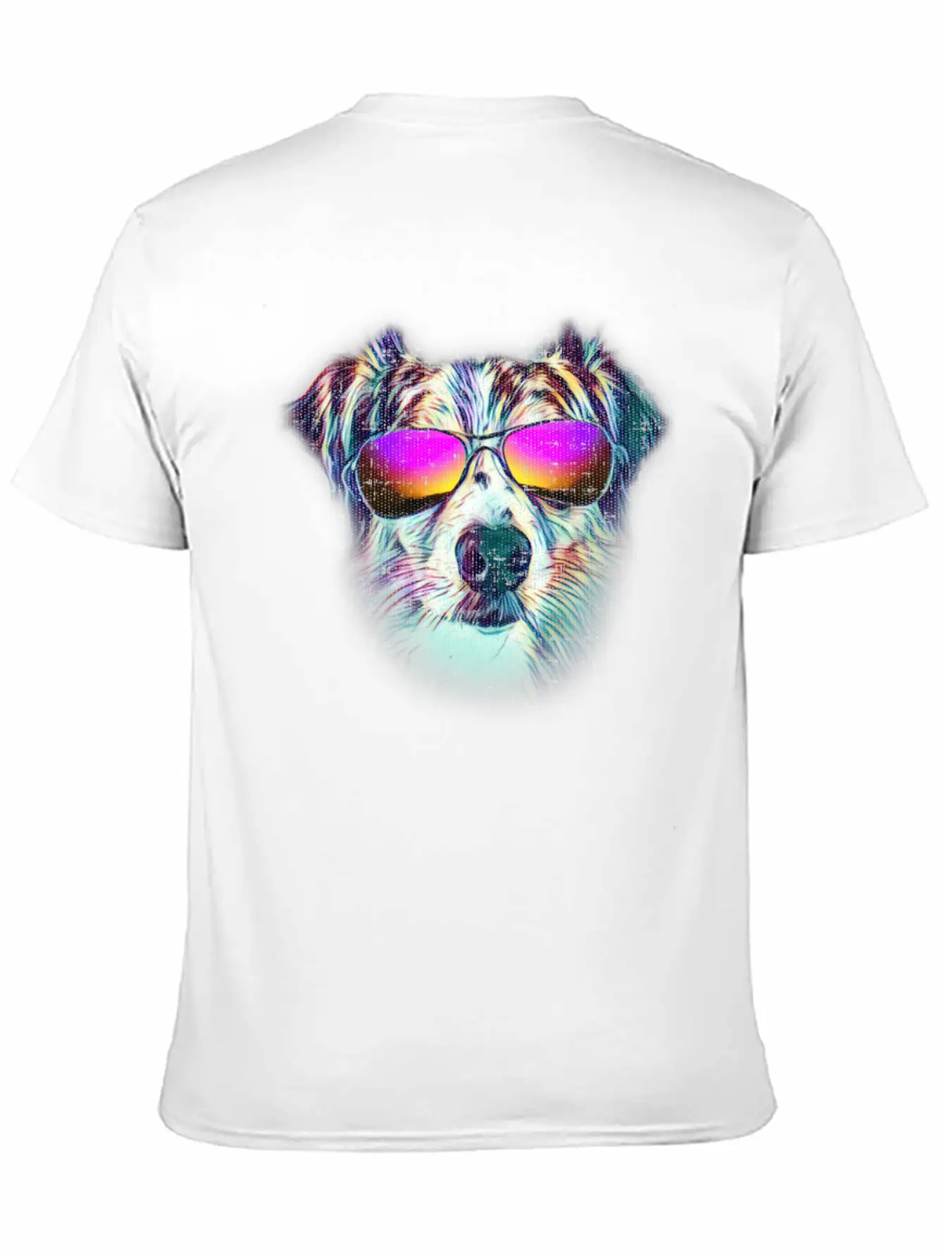 Australian Shepherd Colorful Neon Dog Sunglasses Unisex Casual T-Shirt ��� Clean Design For Daily Comfort