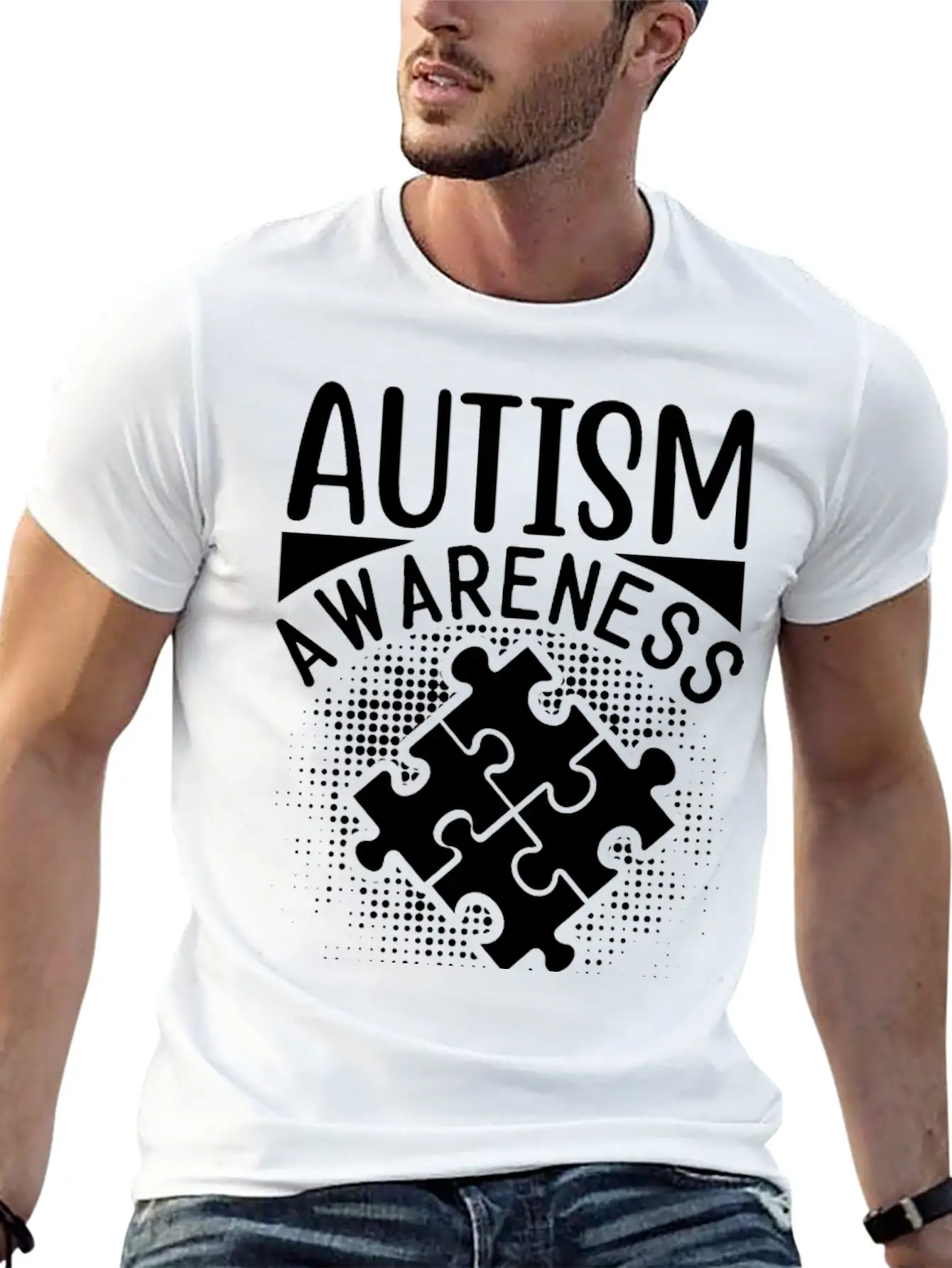 Autism Awareness Modern Fit Casual T-Shirt – Clean And Versatile Design
