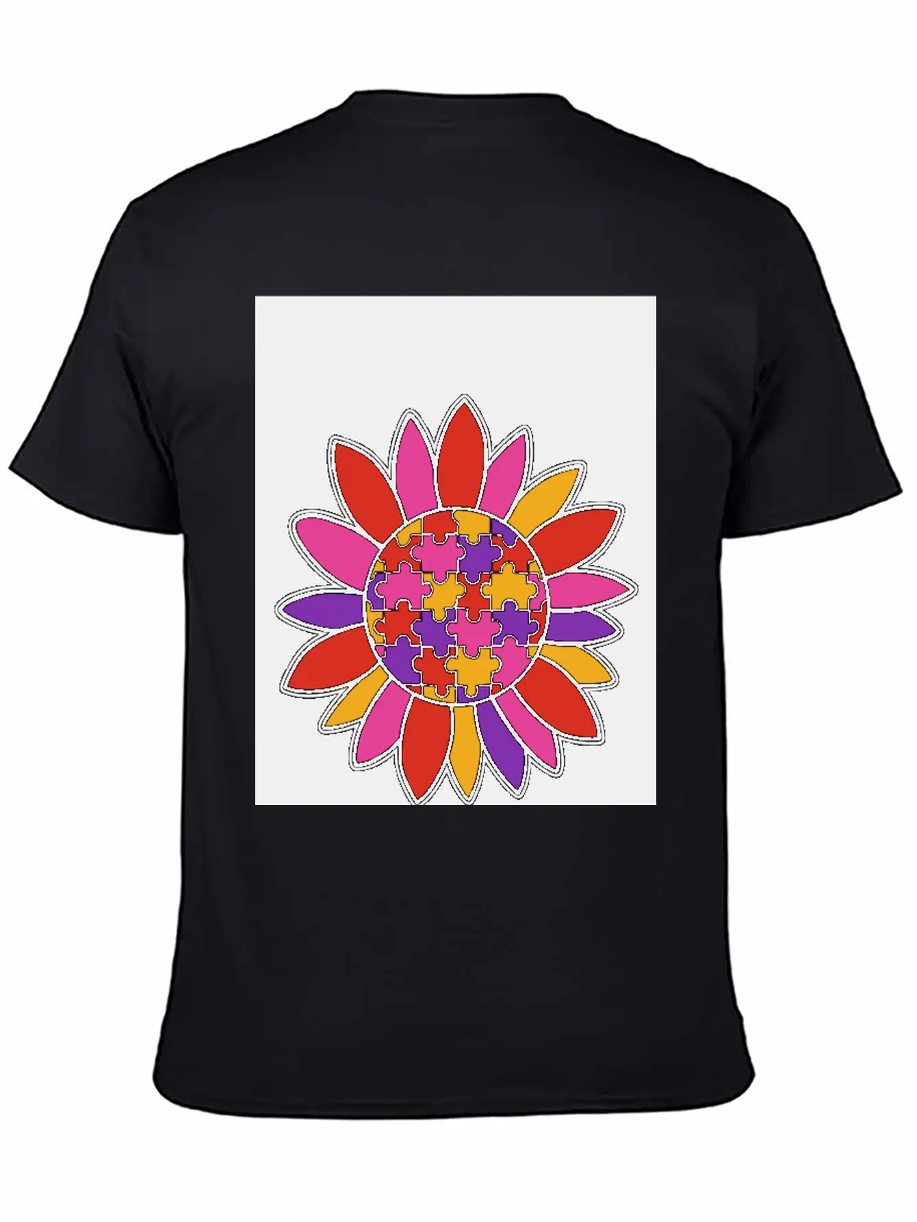 Autism Flower Puzzle Down Syndrome Trisomie 21 ASD Soft Cotton Short Sleeve Tee – Unisex Wardrobe Staple