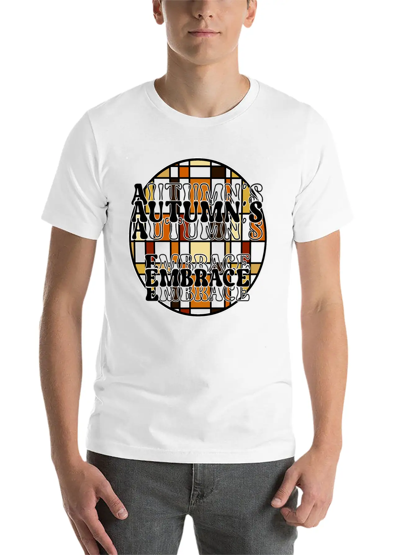 Autumn's Embrace Basic Graphic T-Shirt – Daily Comfort In Soft Cotton