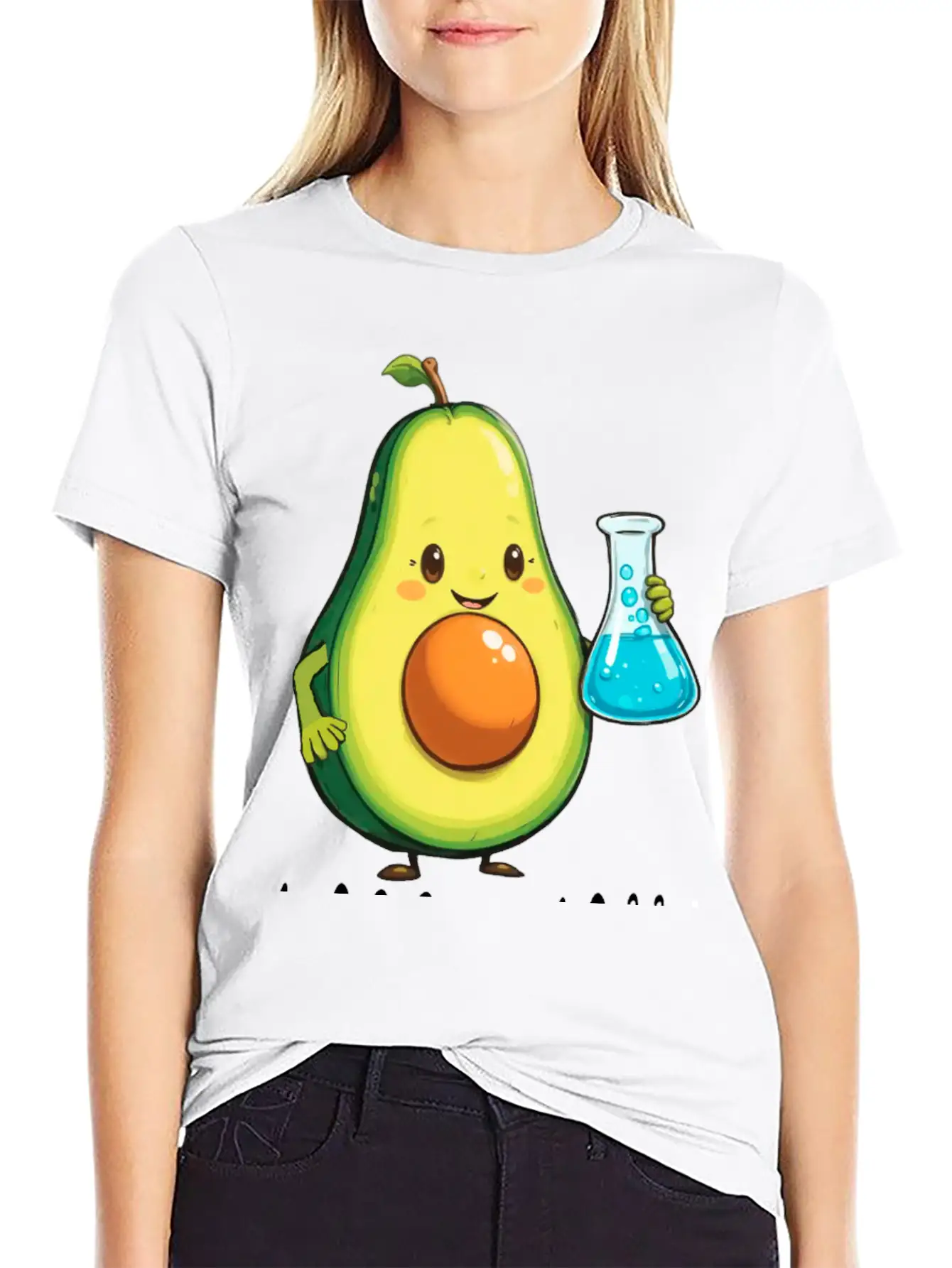 Avogadro's Number Pun. Cute Avocado Chemist Chemis Relaxed Everyday Tee – Lightweight And Durable Cotton