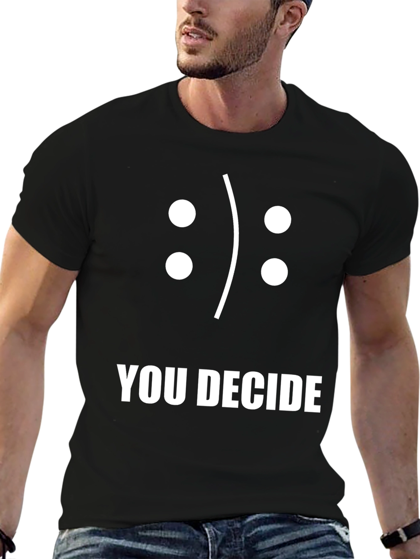 You Decide Graphic Tee - Mens Funny Emoticon T-Shirt