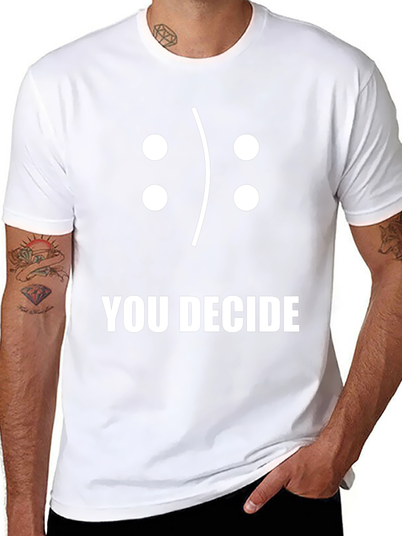 You Decide Graphic Tee - Mens Funny Emoticon T-Shirt
