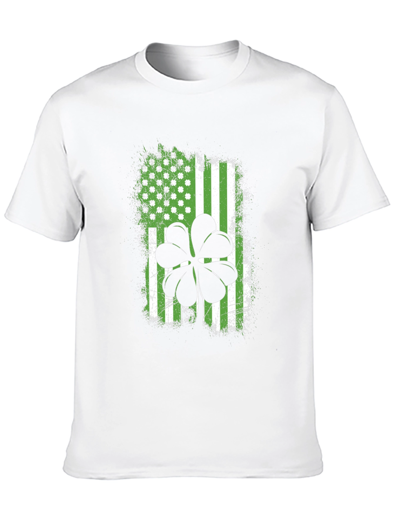 St. Patricks Day Shamrock USA Flag T-Shirt