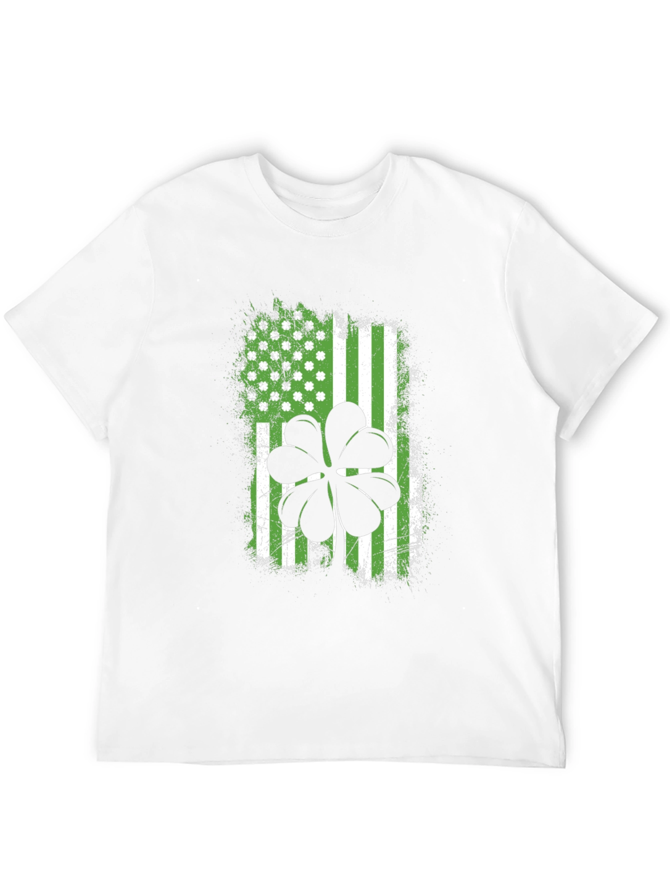 St. Patricks Day Shamrock USA Flag T-Shirt