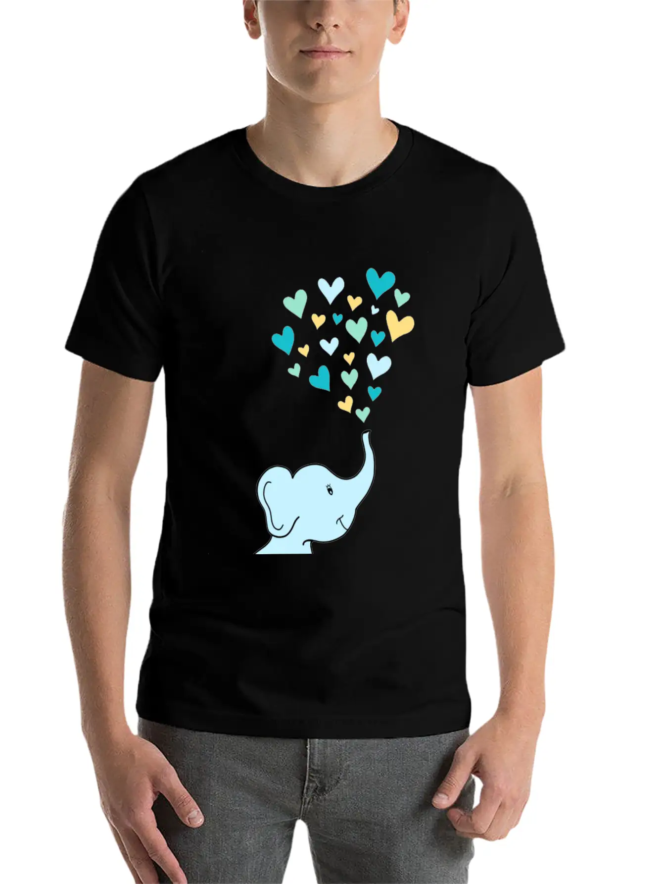 Baby Elephant Hearts Relaxed Everyday Tee – Lightweight And Durable Cotton