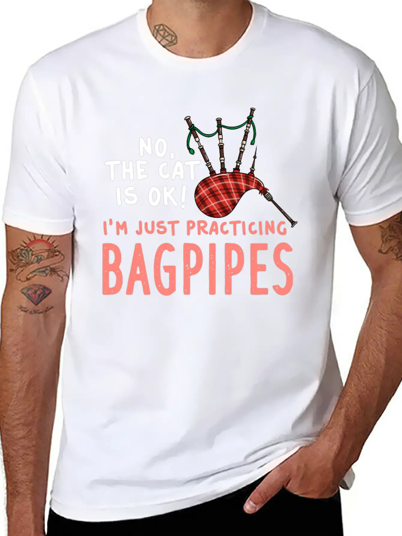 Bagpipe Music Gift Instrument Beginner Unisex Casual T-Shirt – Clean Design For Daily Comfort