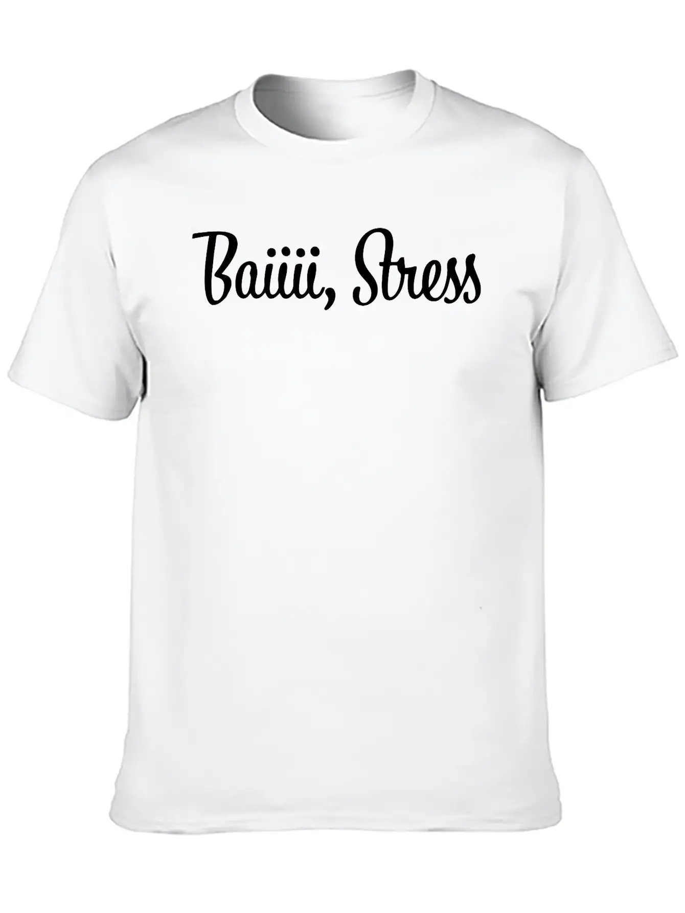 Baiiii Stress Classic Fit Graphic Tee For Daily Comfort – Unisex Cotton Shirt